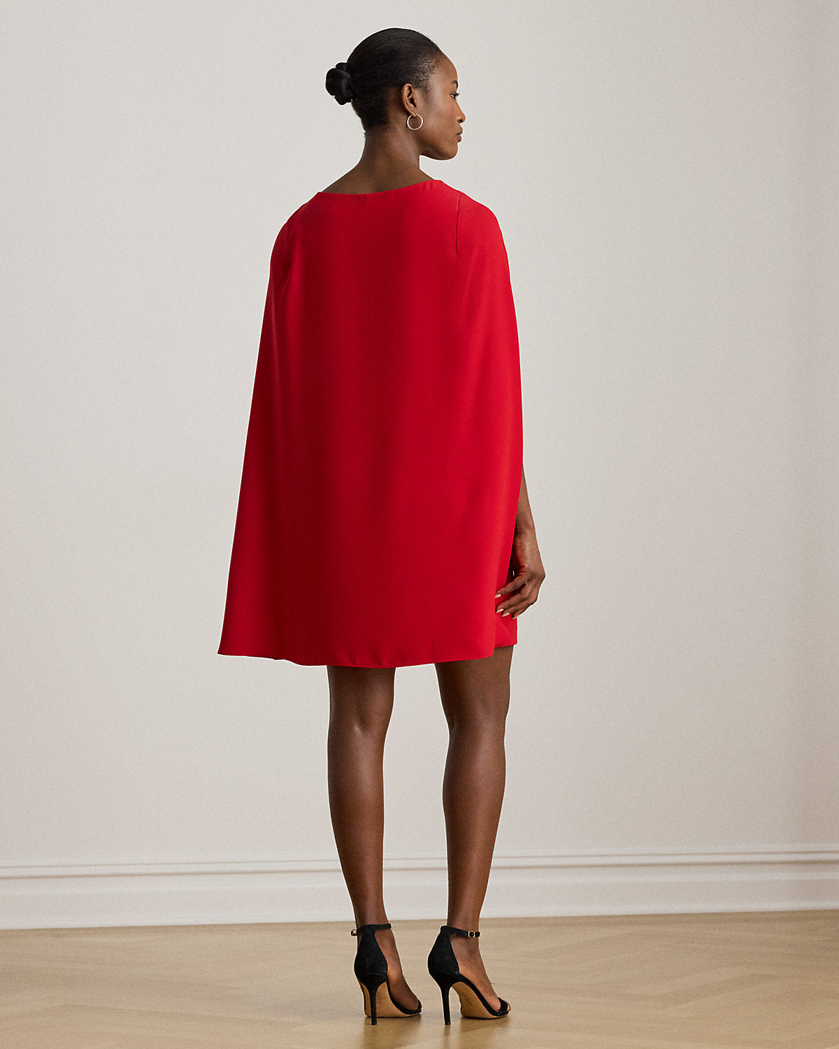 Ralph Lauren Cape Georgette Cocktail Dress