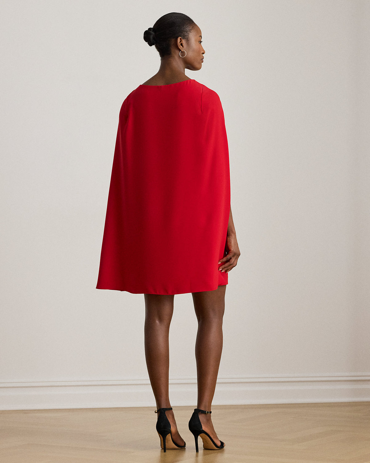 Ralph Lauren Cape Georgette Cocktail Dress