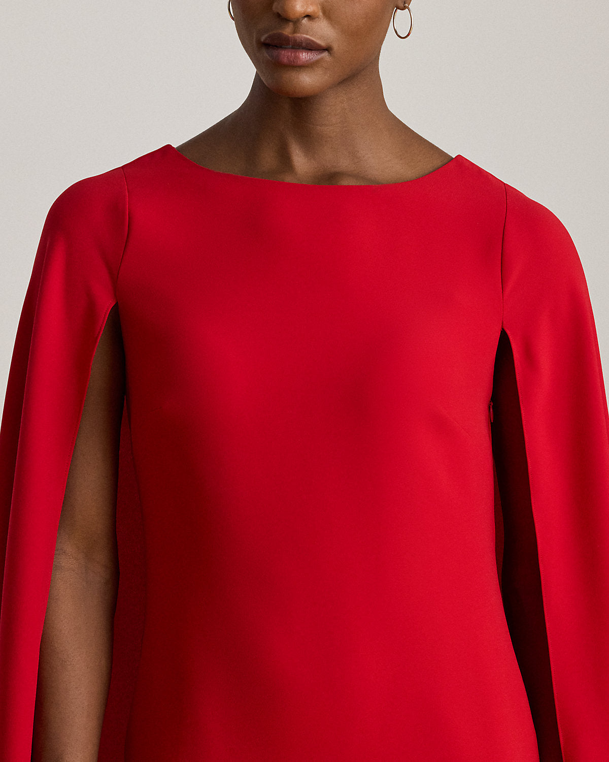 Ralph Lauren Cape Georgette Cocktail Dress