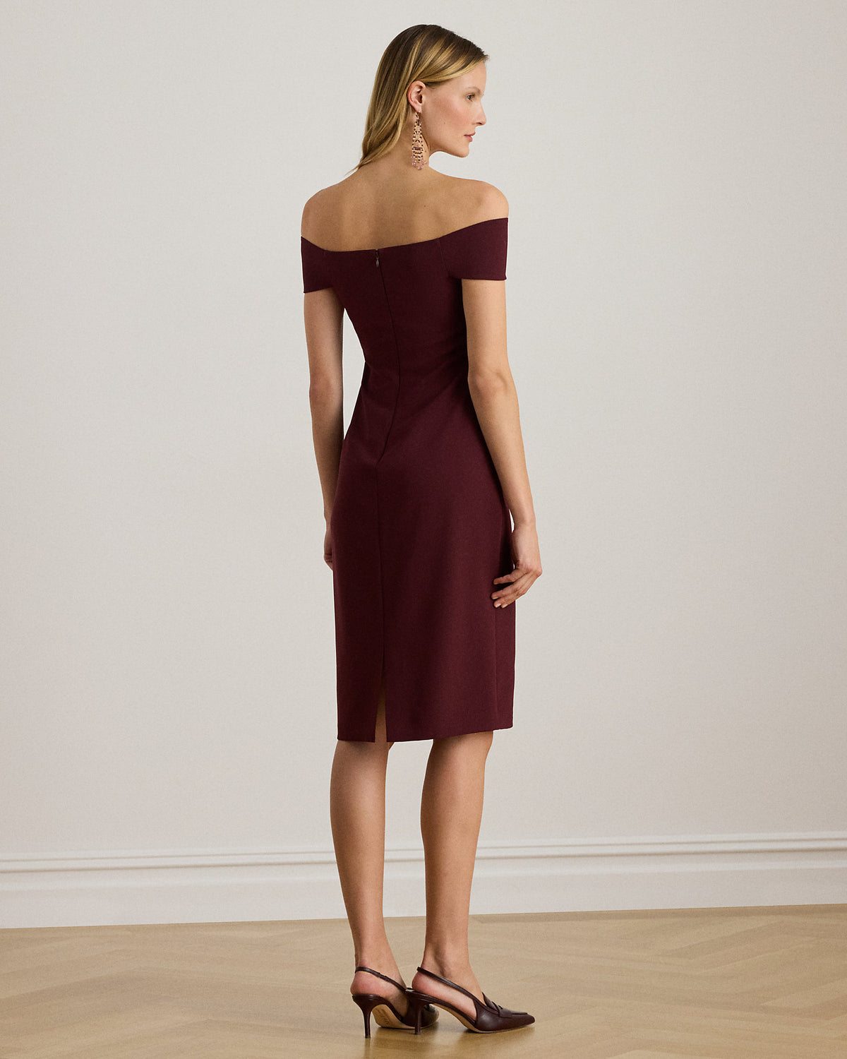 Ralph Lauren TwistFront Crepe Cocktail Dress