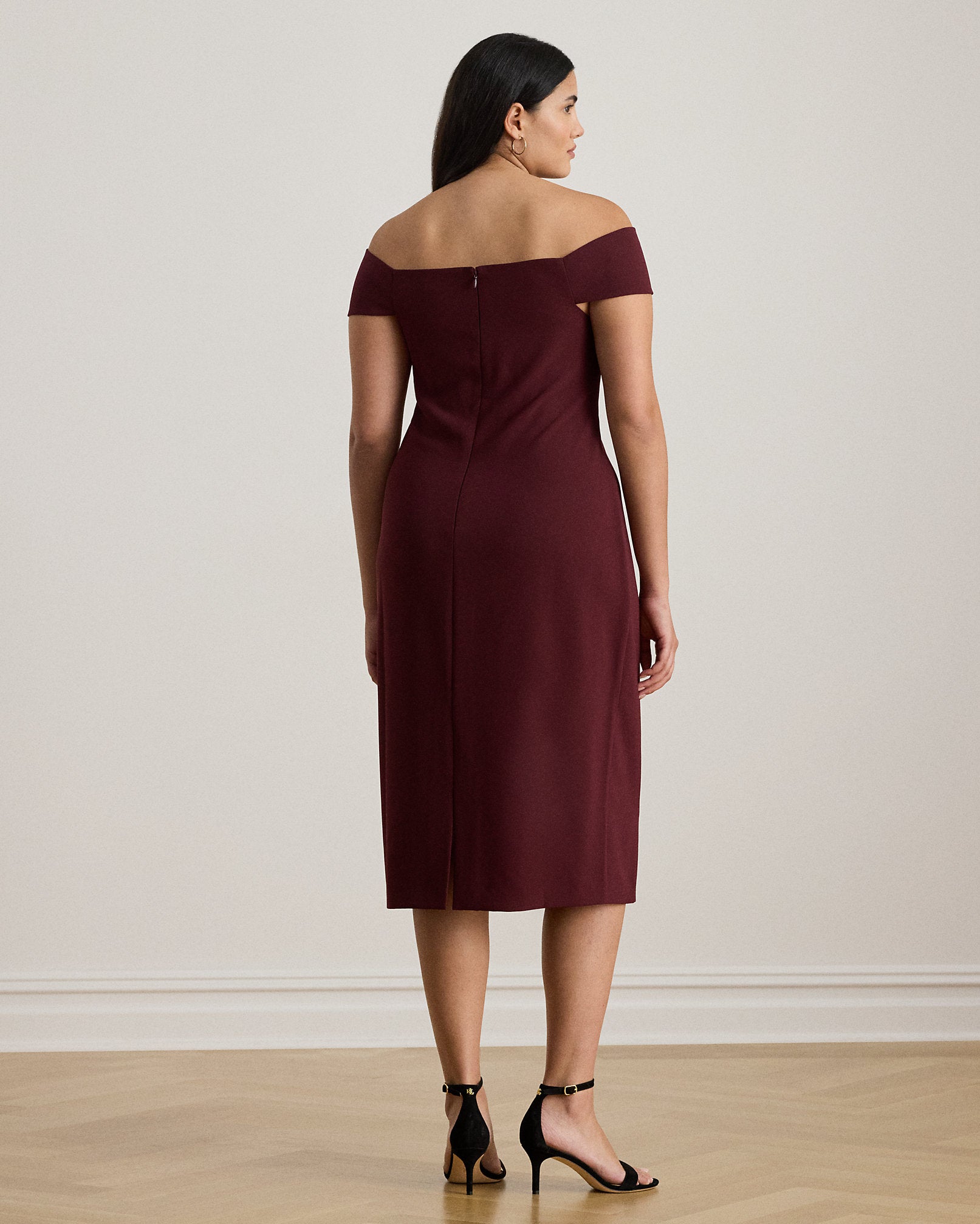 Ralph Lauren TwistFront Crepe Cocktail Dress