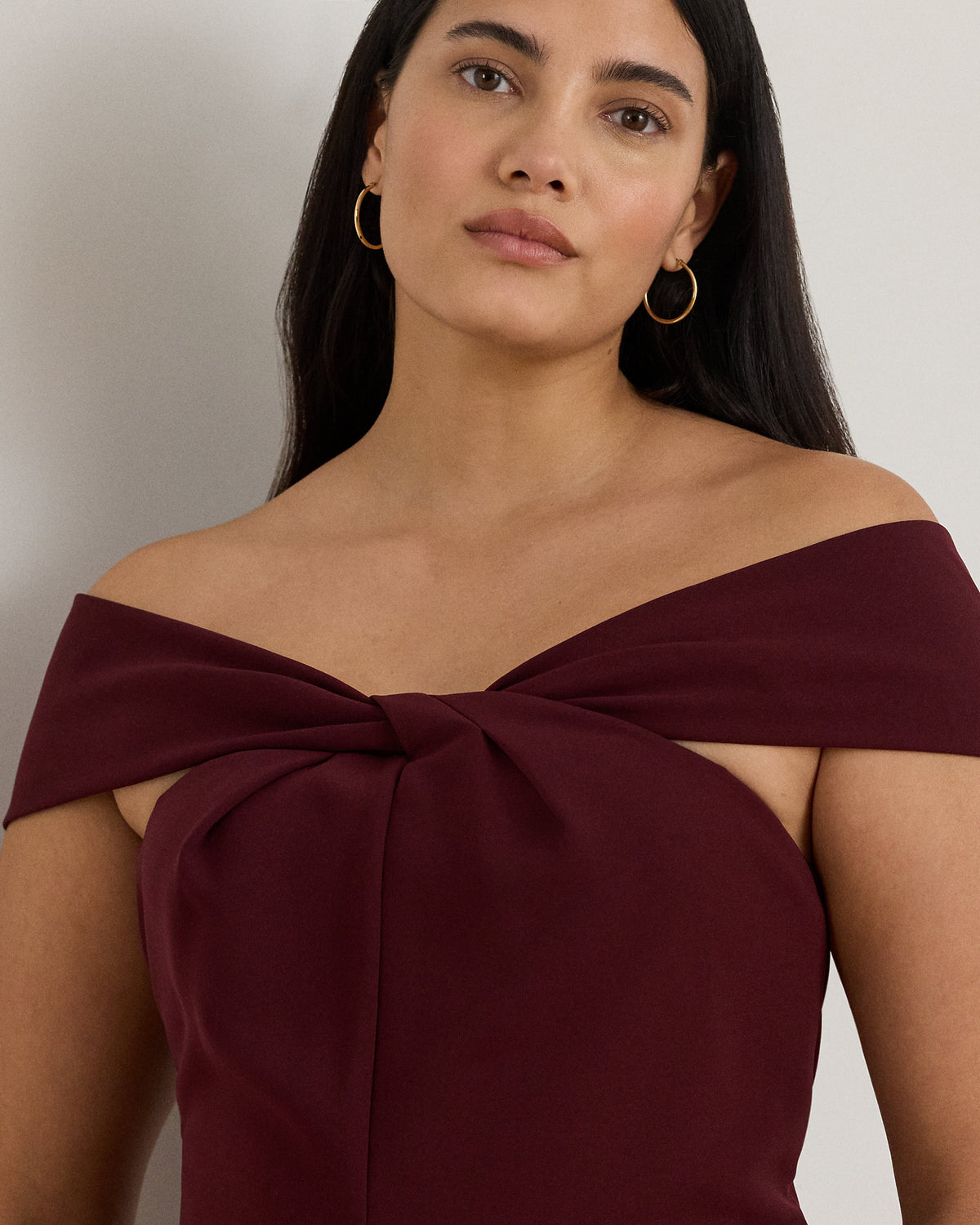Ralph Lauren TwistFront Crepe Cocktail Dress