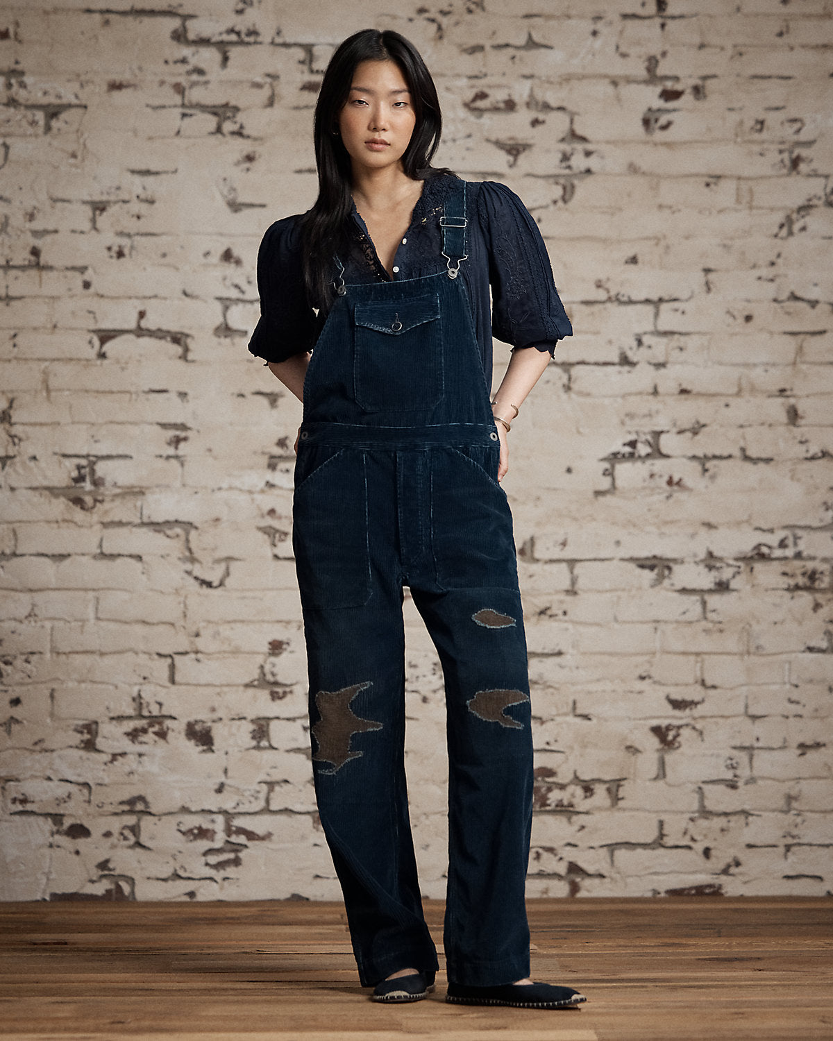 Ralph Lauren Repaired Indigo Corduroy Overall