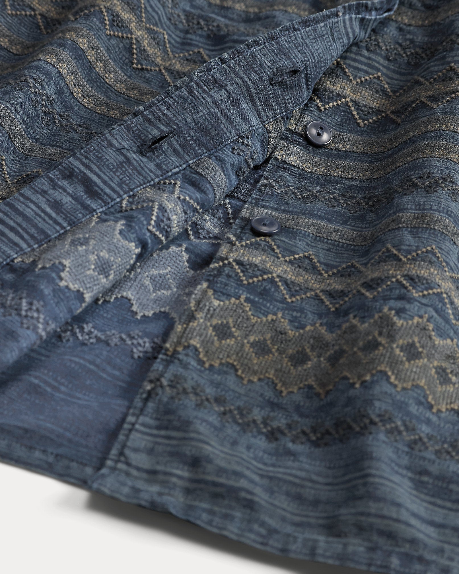 Ralph Lauren Embroidered Indigo Cotton Dress