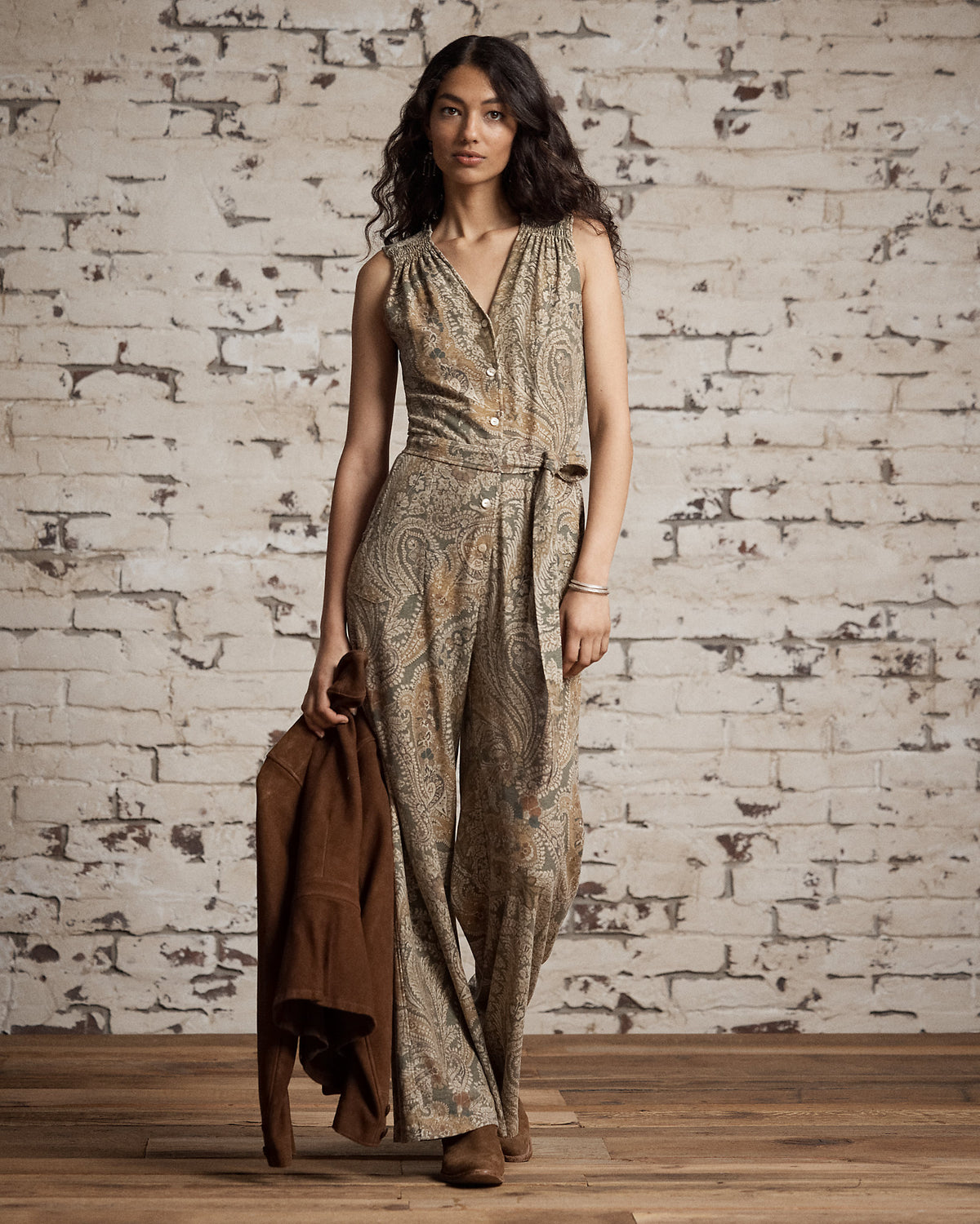 Ralph Lauren Paisley LinenCotton Jersey Jumpsuit