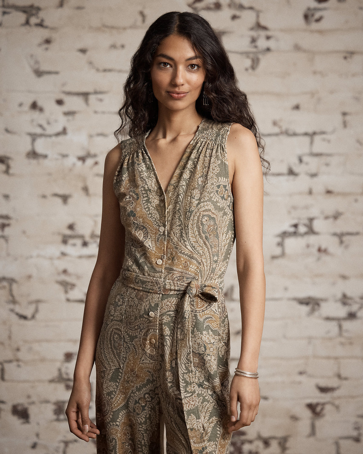 Ralph Lauren Paisley LinenCotton Jersey Jumpsuit