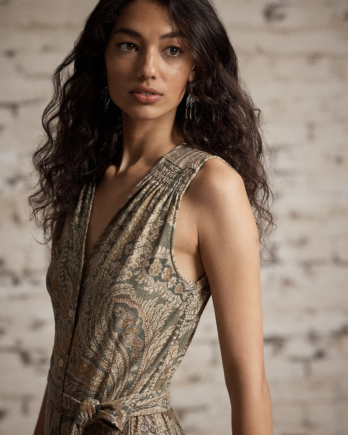 Ralph Lauren Paisley LinenCotton Jersey Jumpsuit
