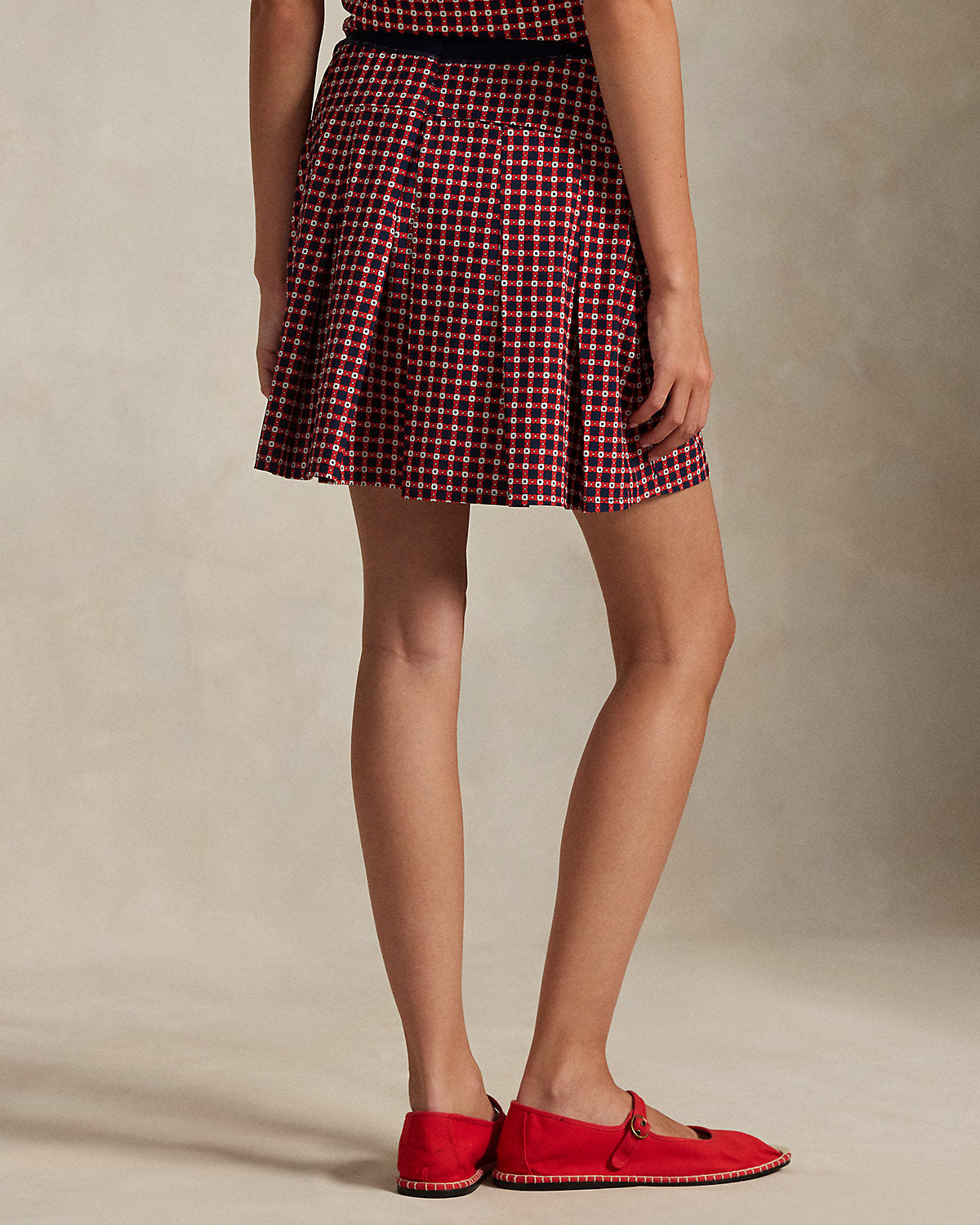 Ralph Lauren Gingham Performance Long Skort