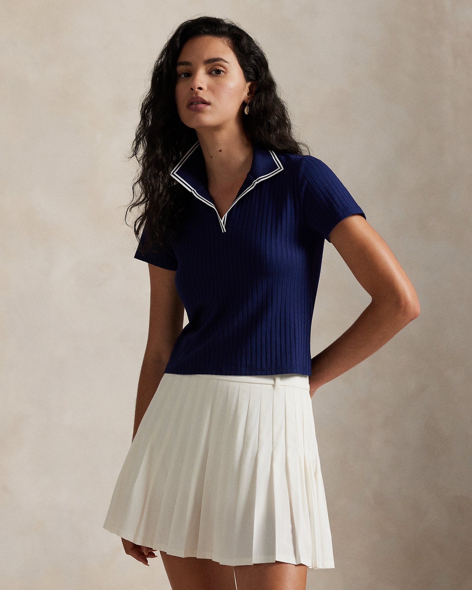 Ralph Lauren Slim Fit RibKnit Cricket Polo Shirt