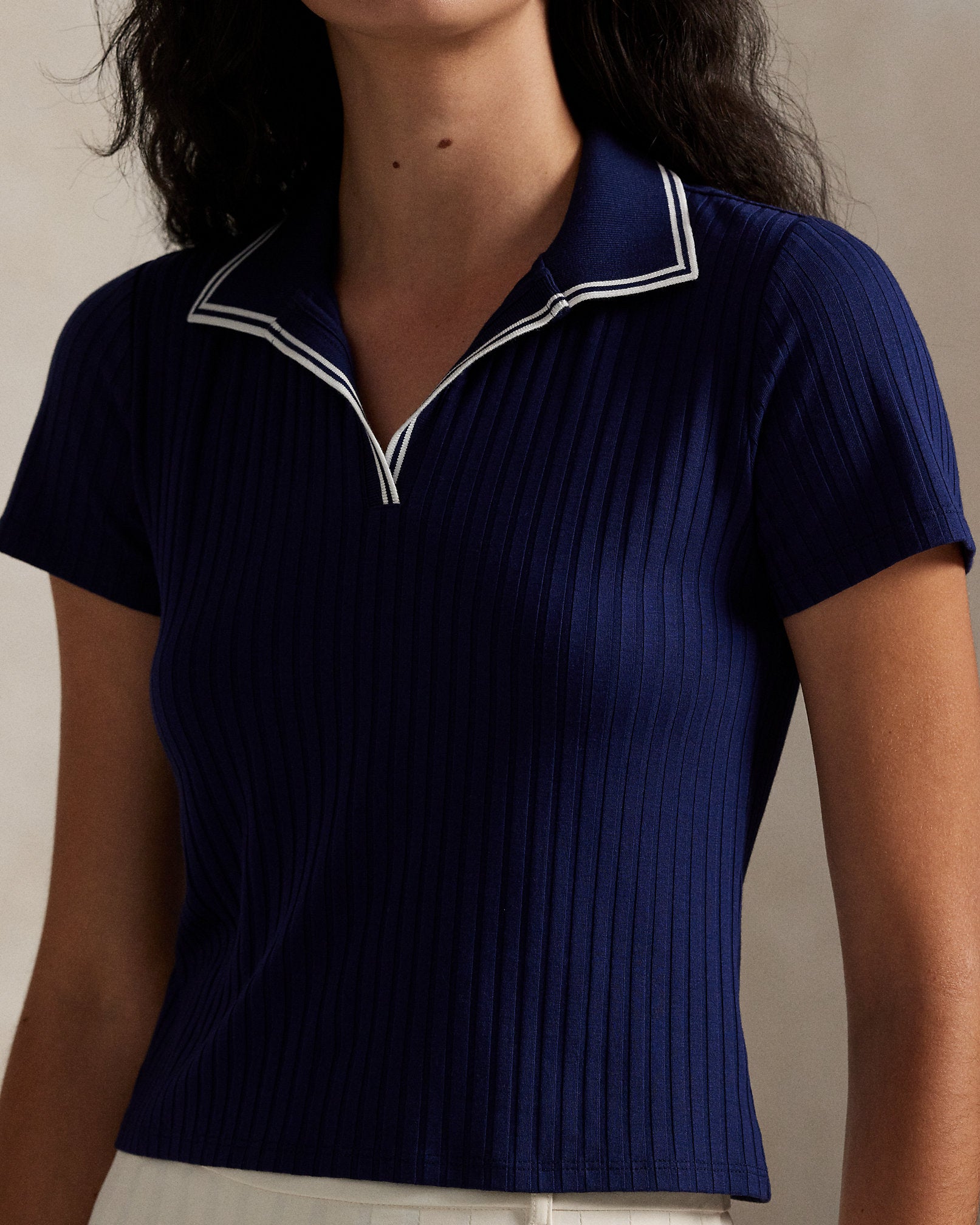 Ralph Lauren Slim Fit RibKnit Cricket Polo Shirt