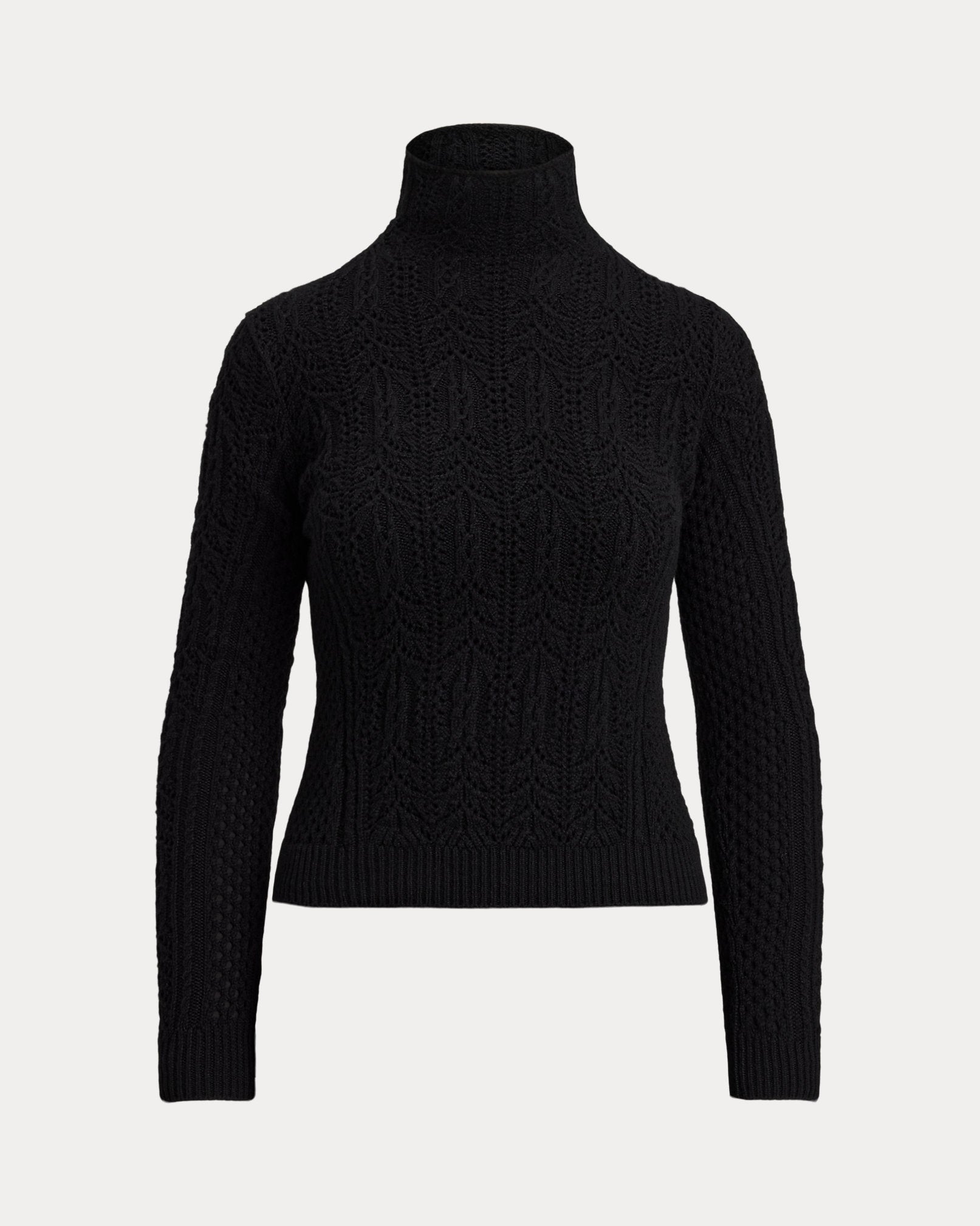 Ralph Lauren Cashmere Pointelle Funnelneck Sweater