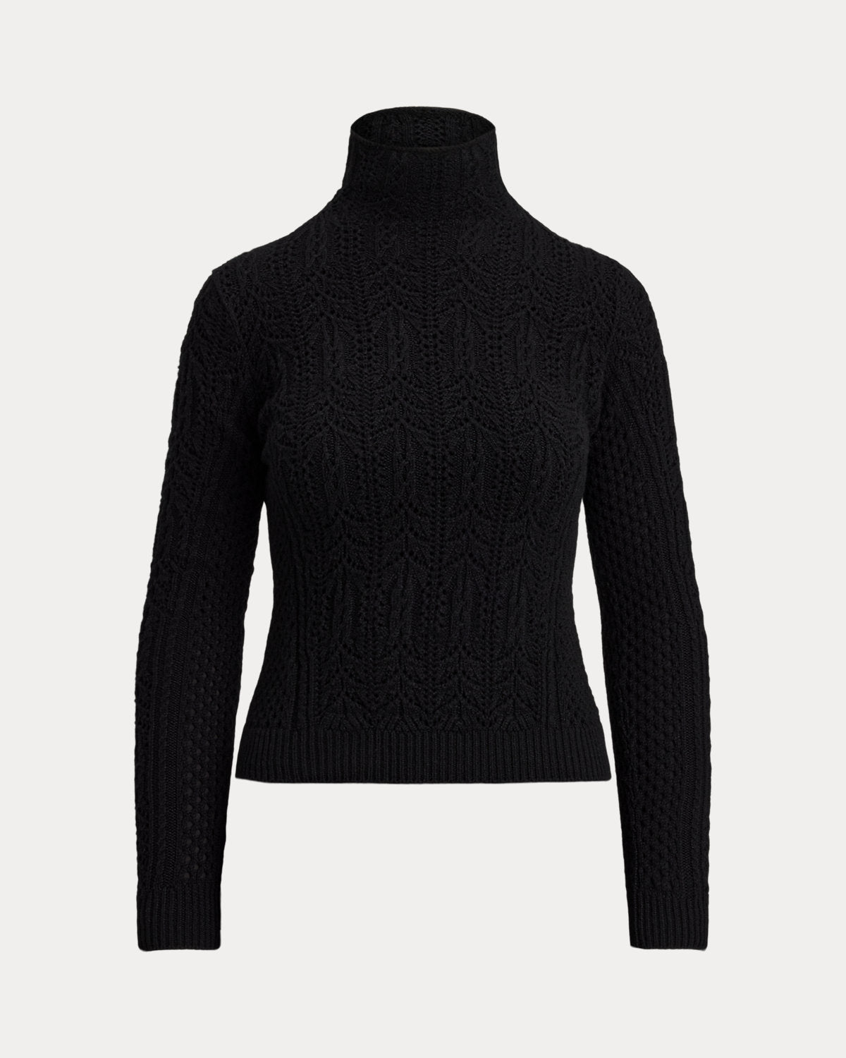 Ralph Lauren Cashmere Pointelle Funnelneck Sweater