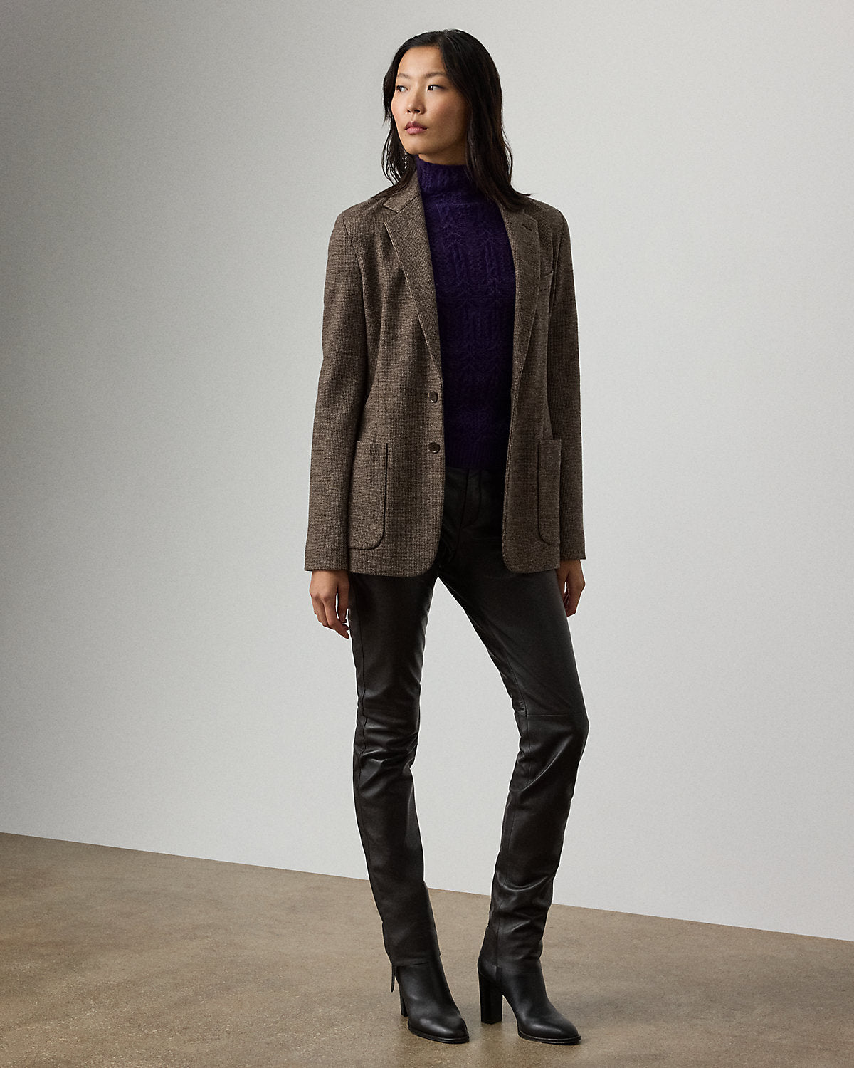 Ralph Lauren Cashmere Pointelle Funnelneck Sweater