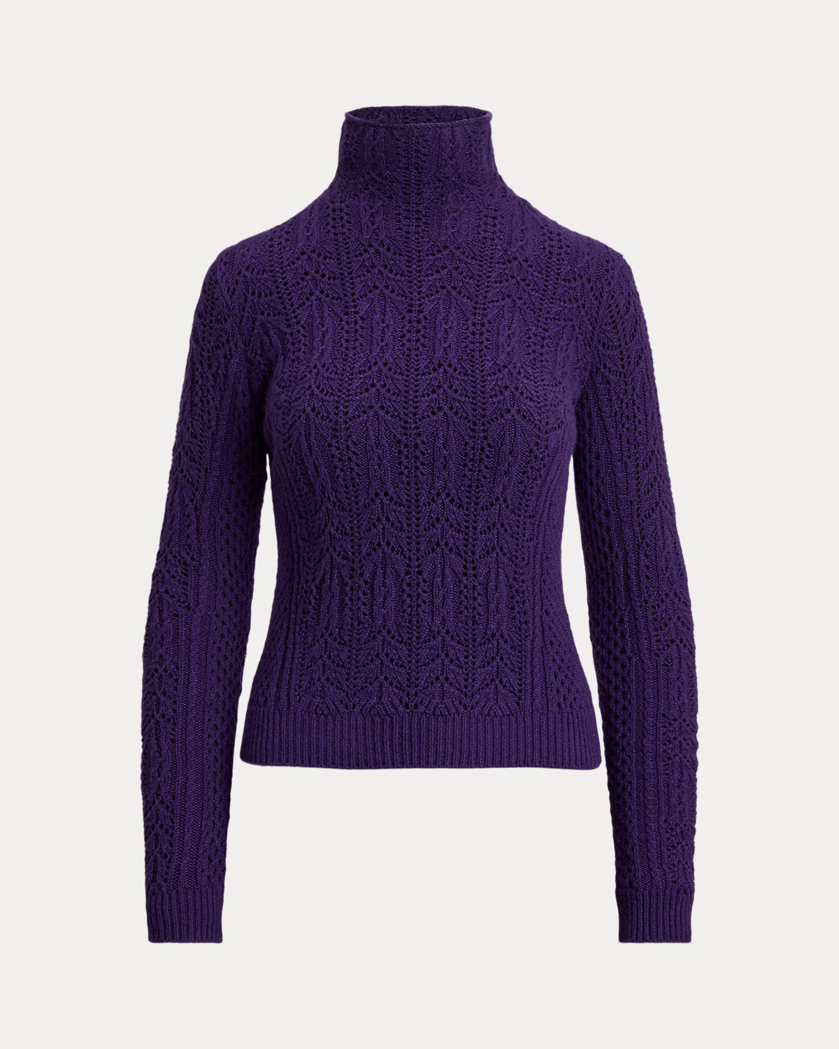 Ralph Lauren Cashmere Pointelle Funnelneck Sweater