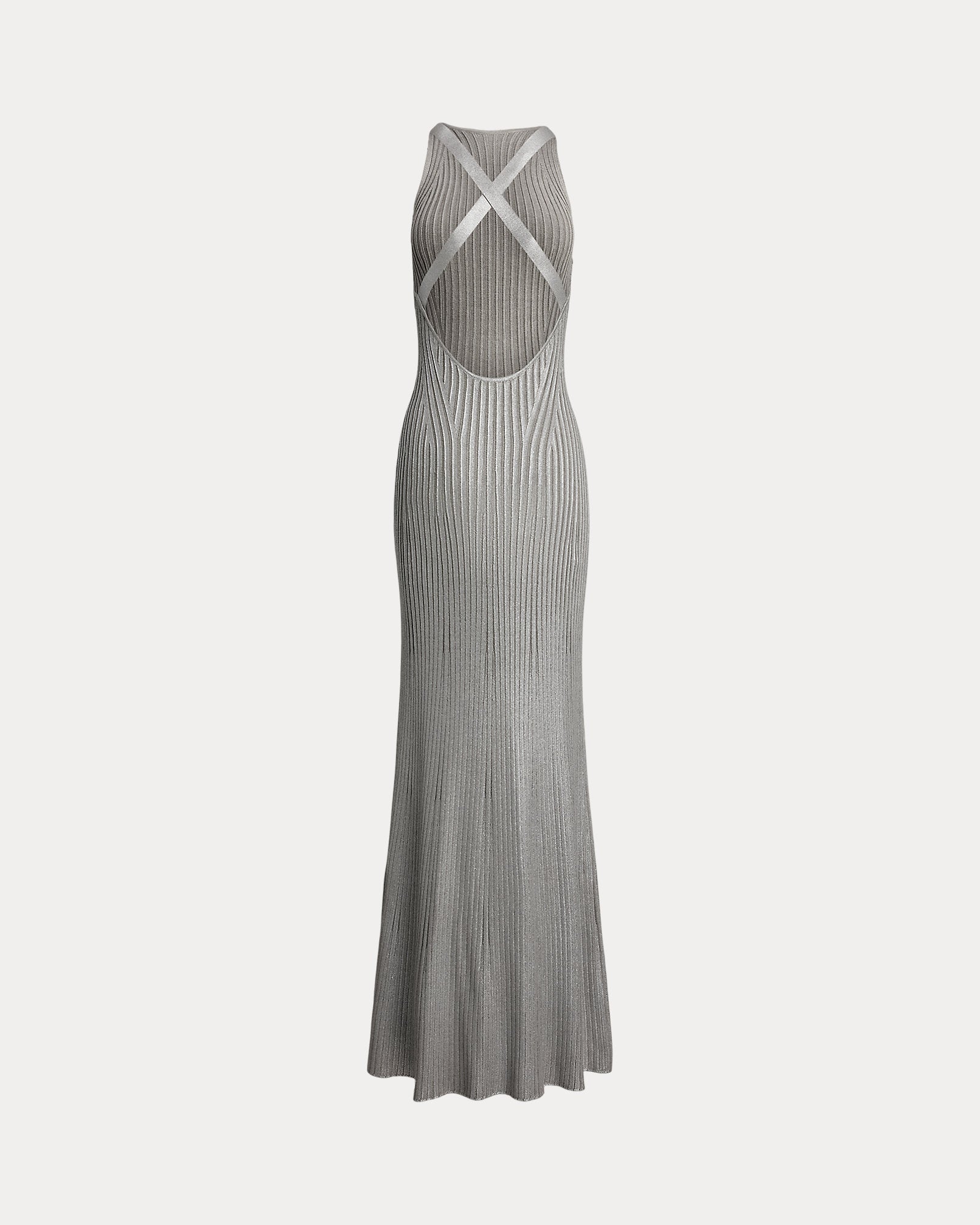 Ralph Lauren Foiled RibKnit Sleeveless Evening Dress