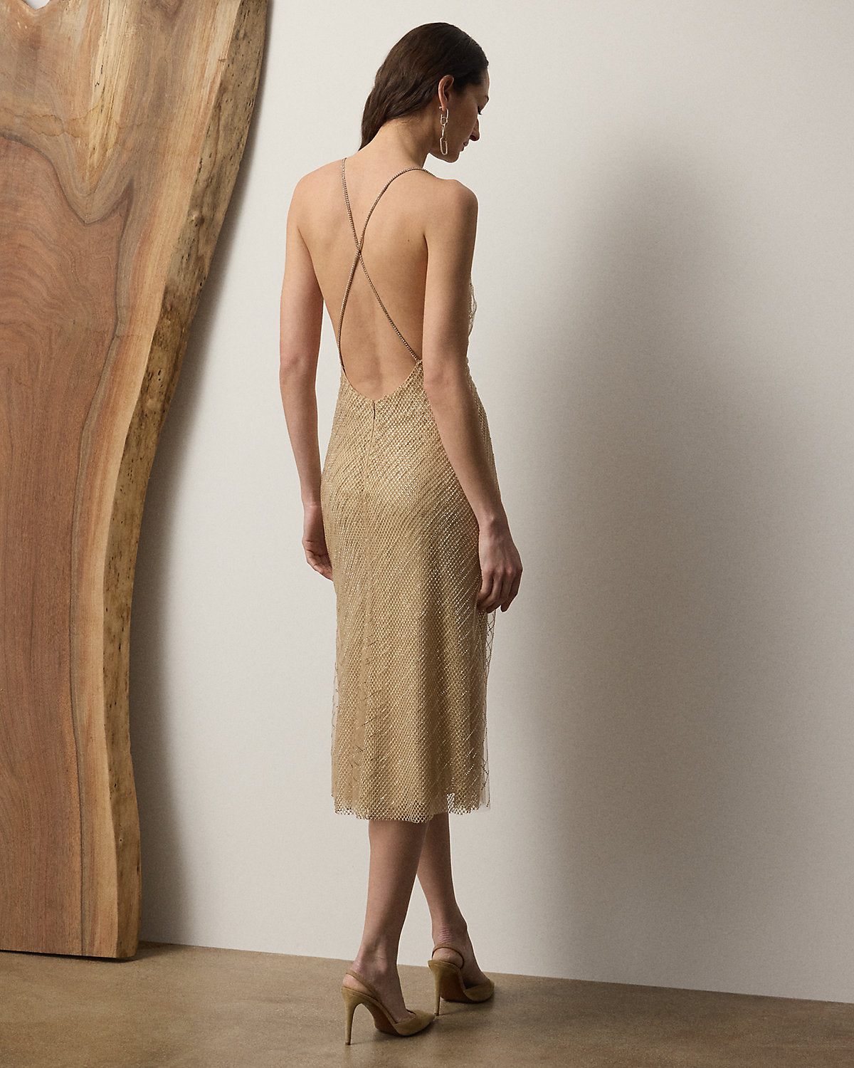 Ralph Lauren Donnely Embellished Tulle Cocktail Dress