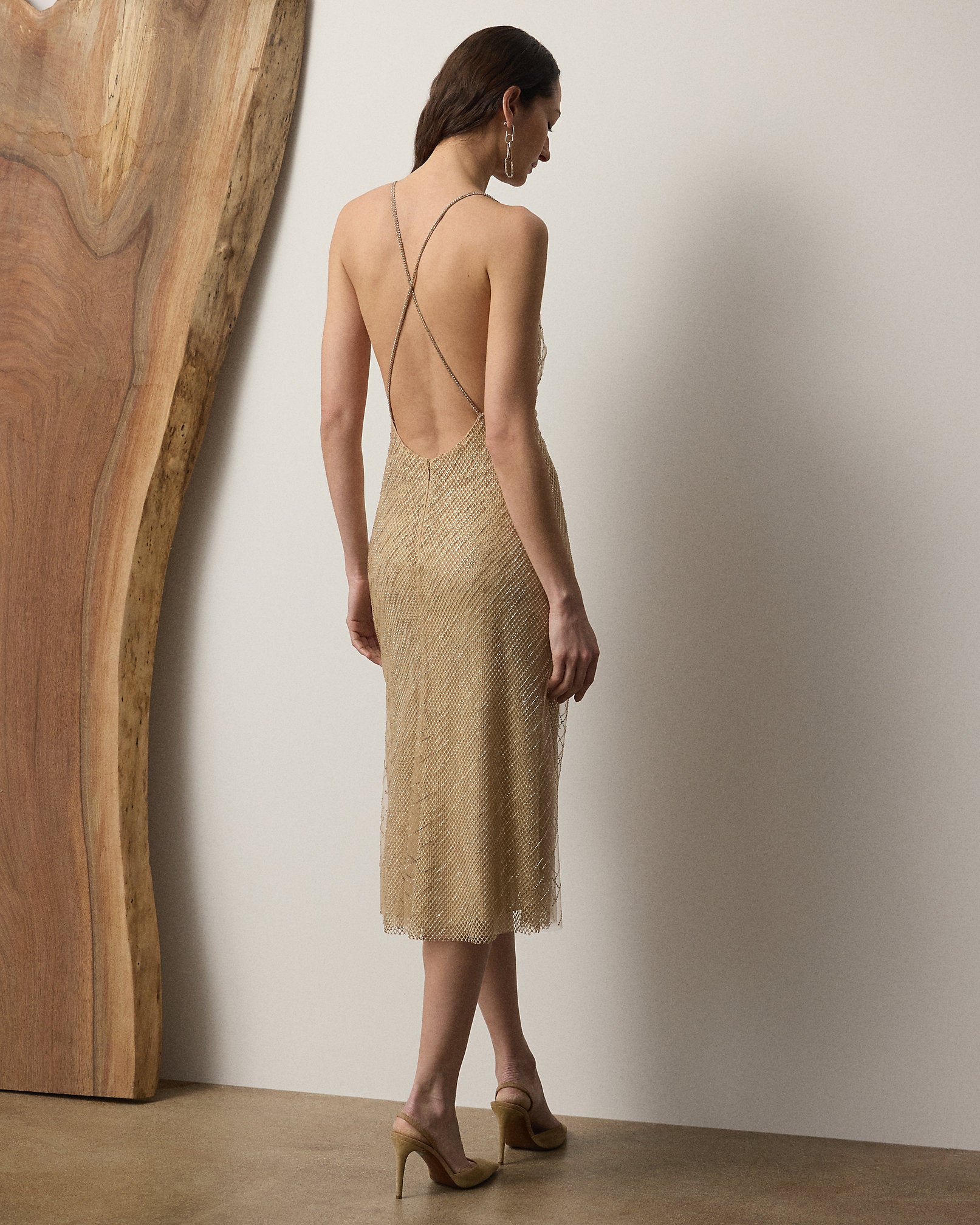 Ralph Lauren Donnely Embellished Tulle Cocktail Dress