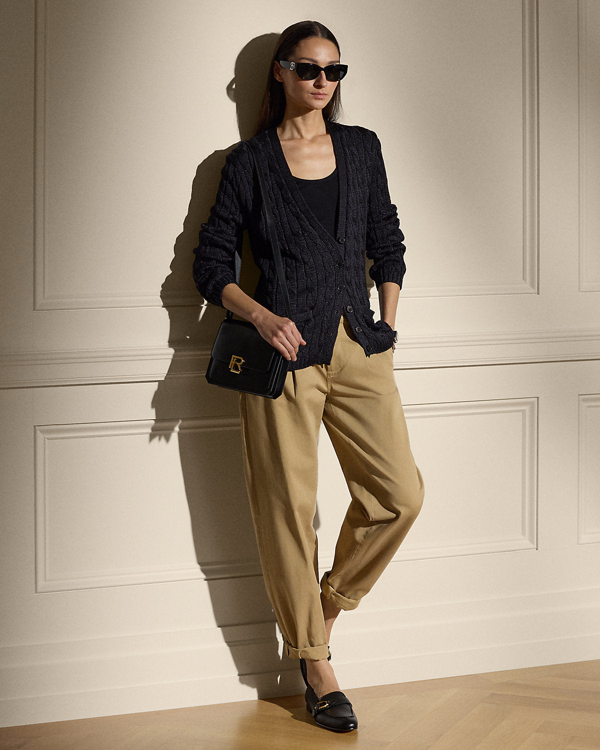 Ralph Lauren Fallon Pleated Cotton Chino Pant