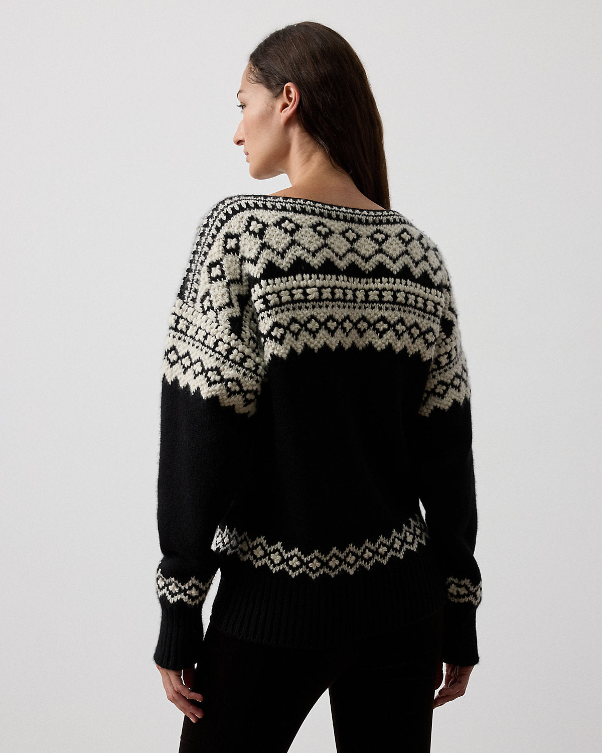 Ralph Lauren Cashmere Jacquard Boatneck Sweater