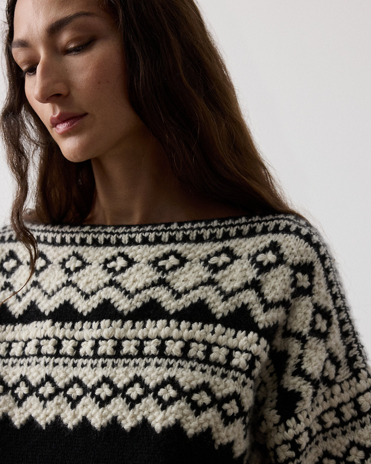 Ralph Lauren Cashmere Jacquard Boatneck Sweater