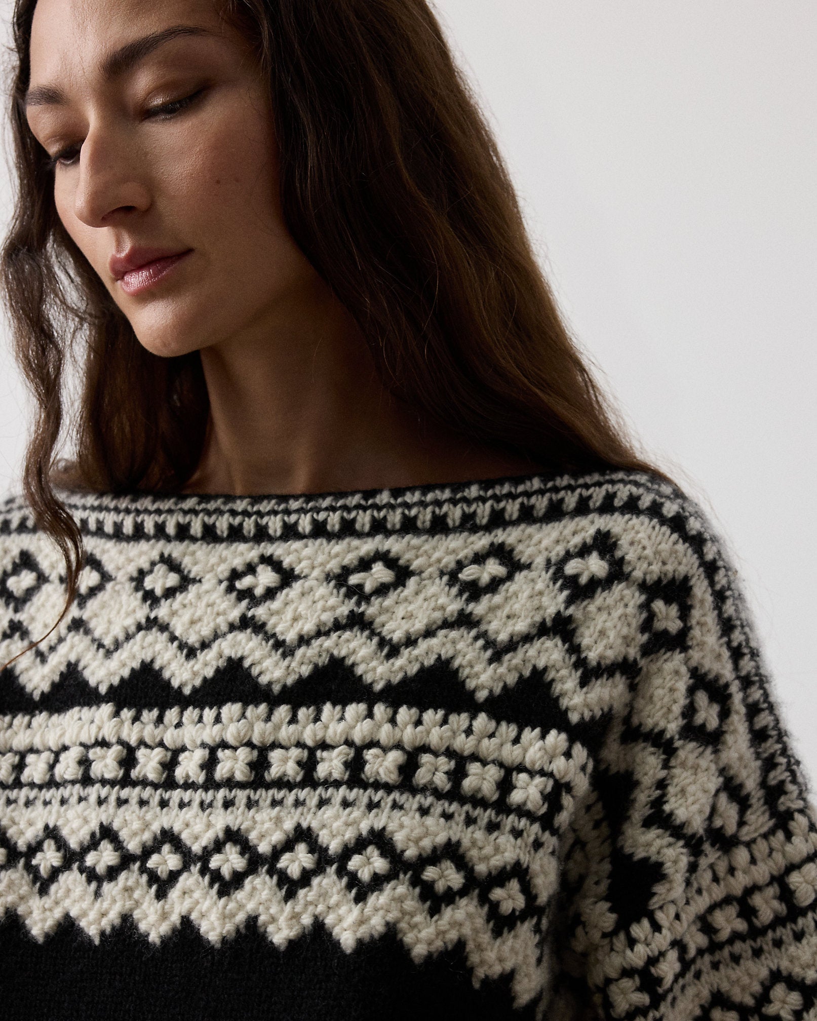 Ralph Lauren Cashmere Jacquard Boatneck Sweater
