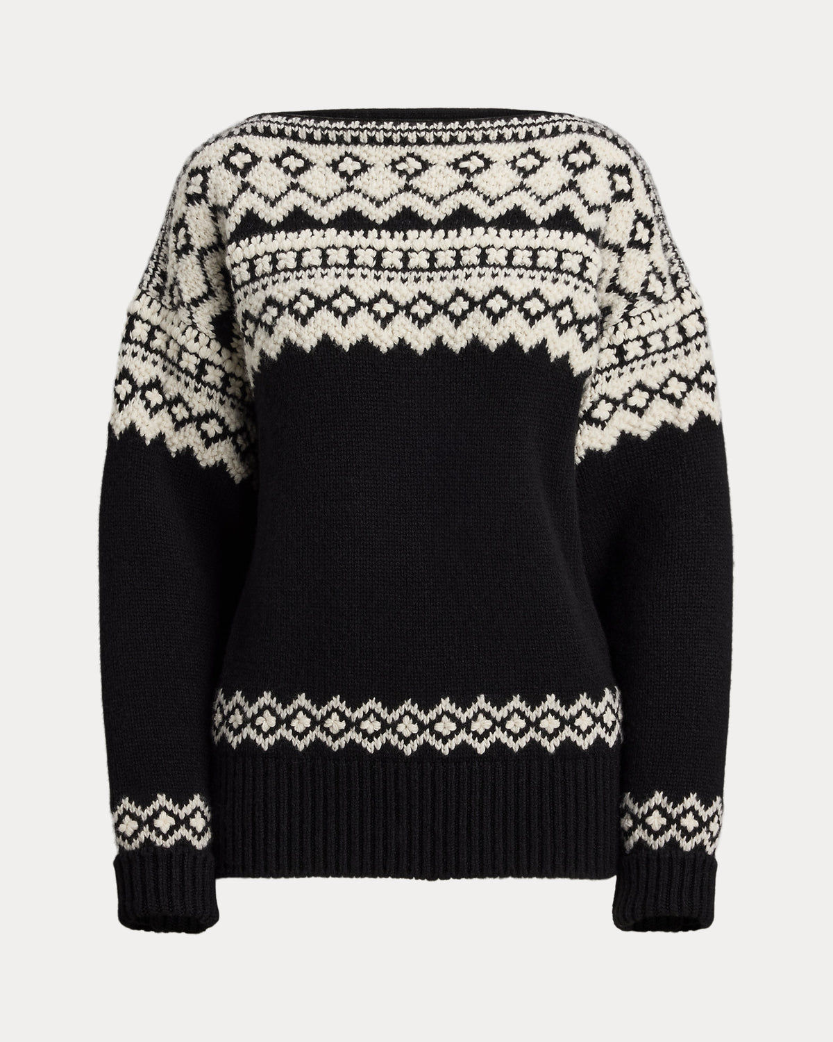 Ralph Lauren Cashmere Jacquard Boatneck Sweater