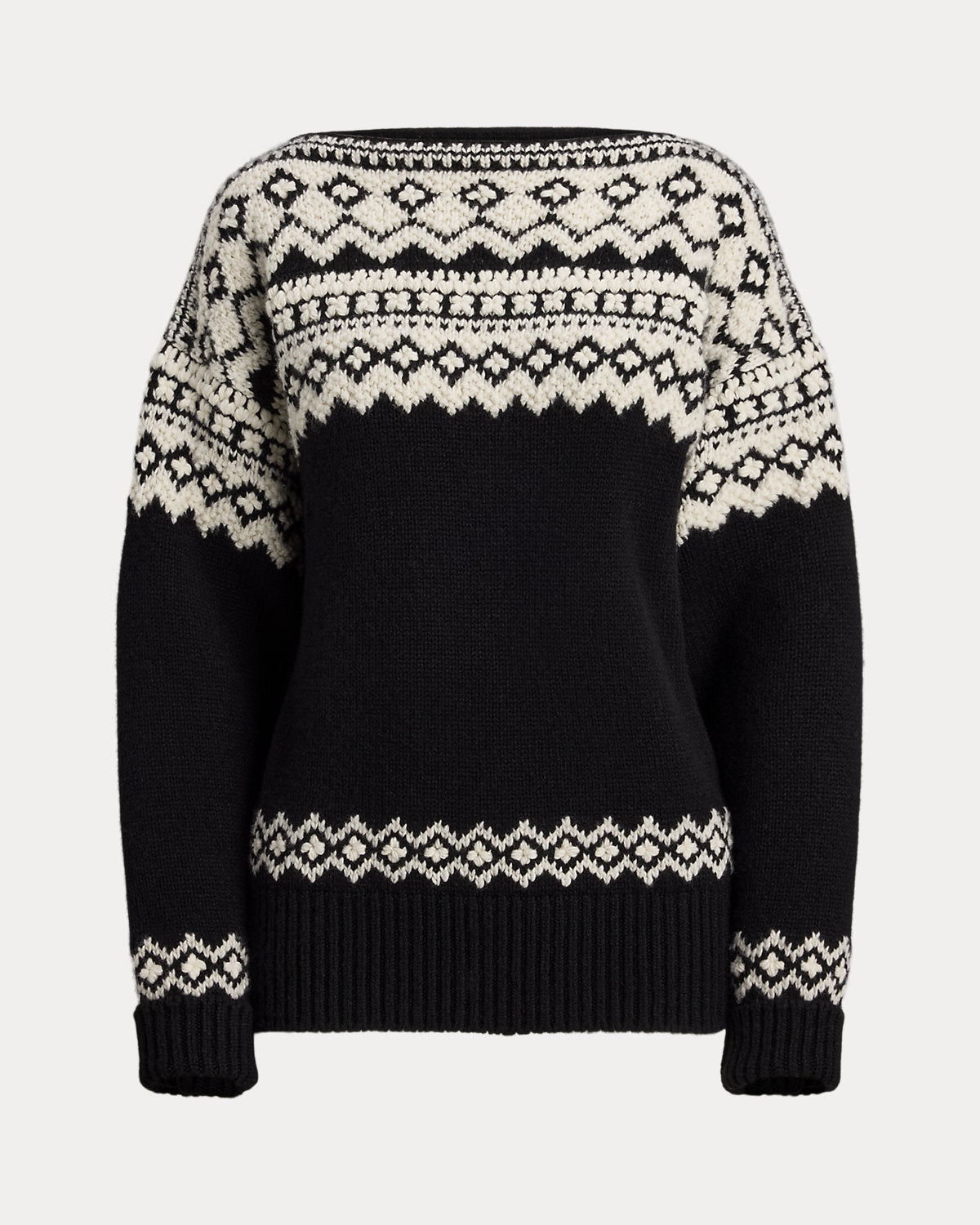 Ralph Lauren Cashmere Jacquard Boatneck Sweater