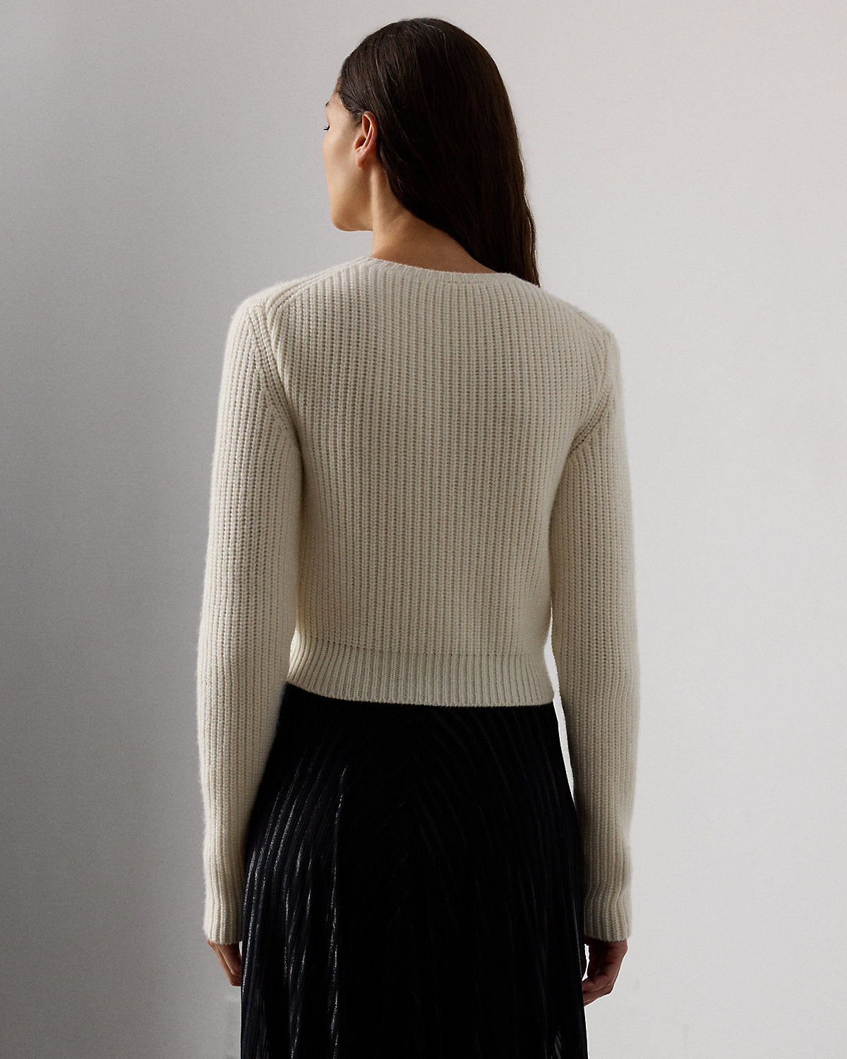 Ralph Lauren Embroidered Cashmere Cropped Sweater