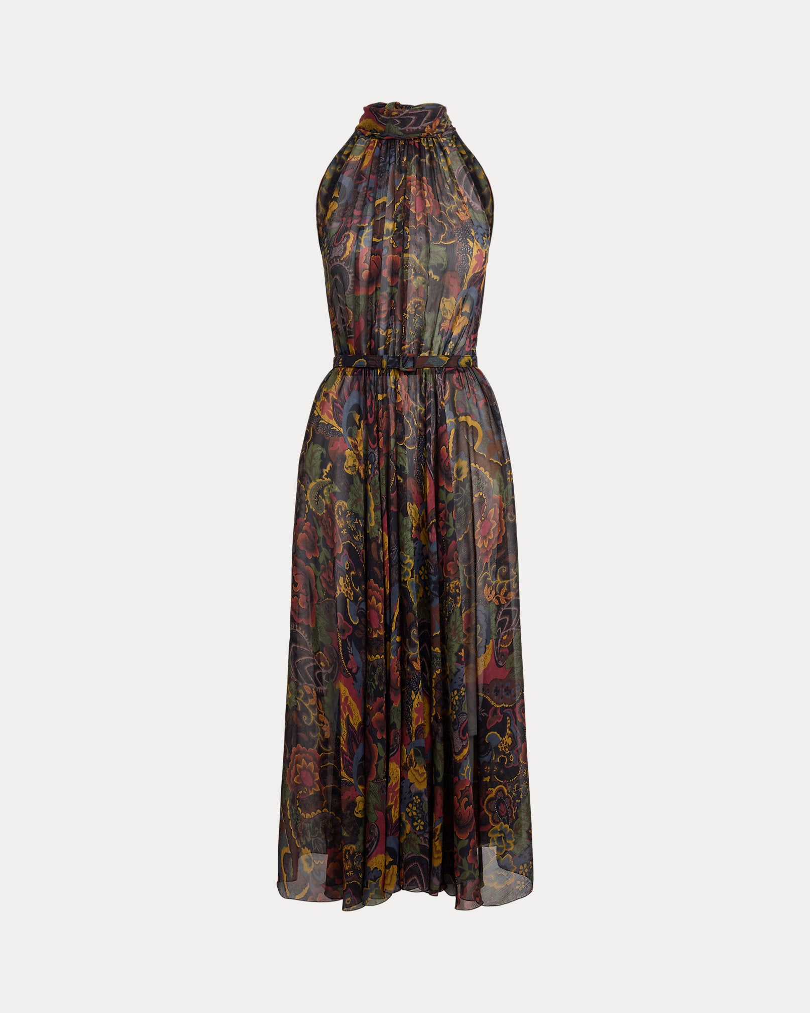 Ralph Lauren Kylee Paisley Crinkle Chiffon Day Dress
