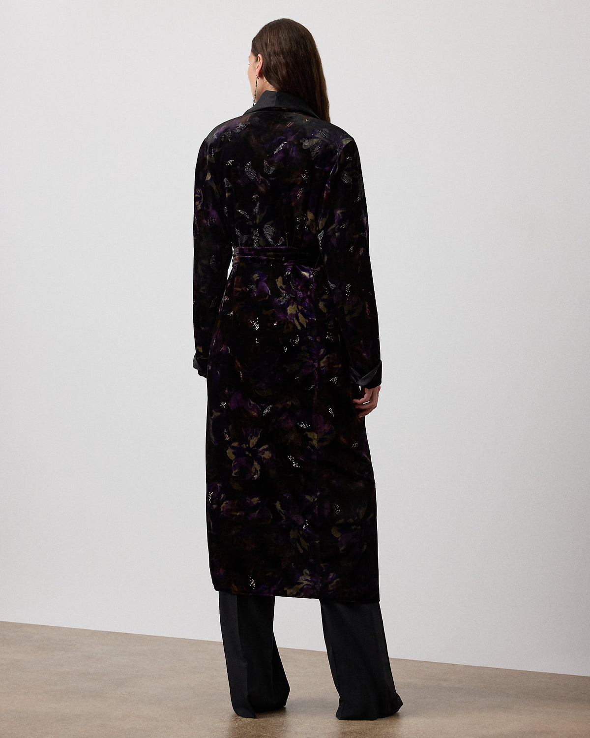 Ralph Lauren Emmit Embellished Floral Velvet Coat