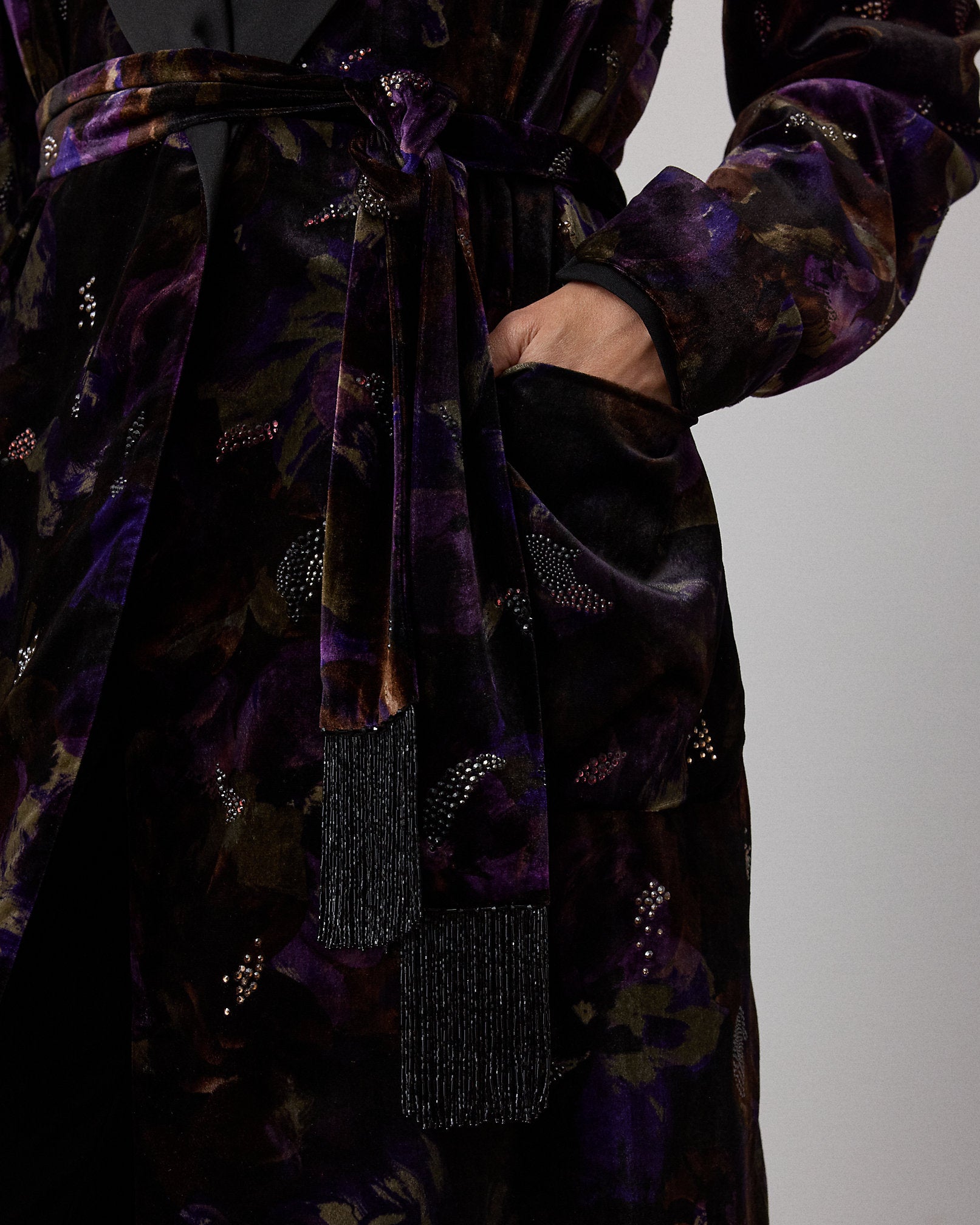Ralph Lauren Emmit Embellished Floral Velvet Coat
