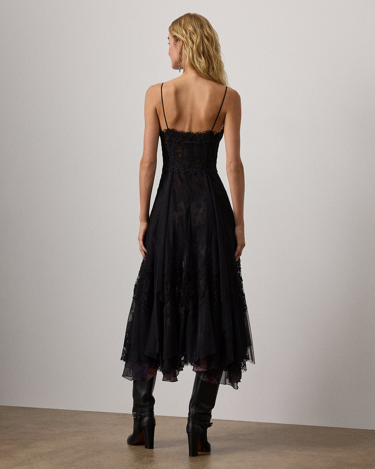 Ralph Lauren Quinn Embroidered Tulle Cocktail Dress