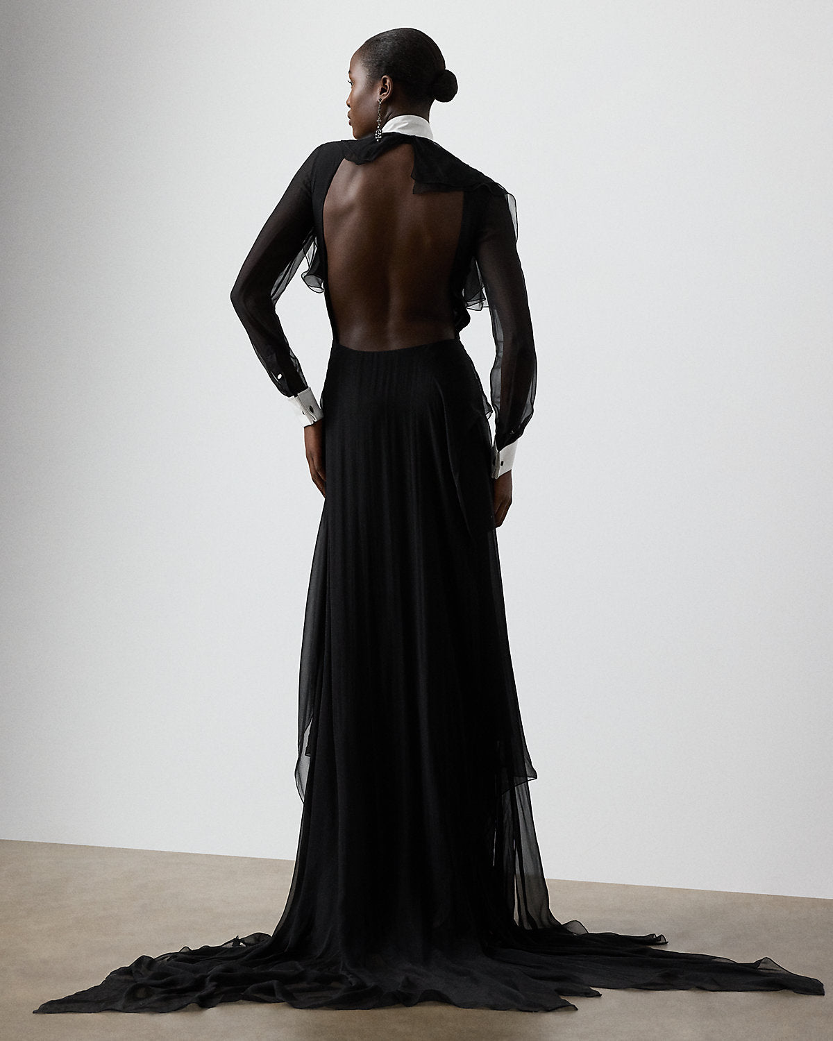 Ralph Lauren Emala Silk Chiffon Evening Dress
