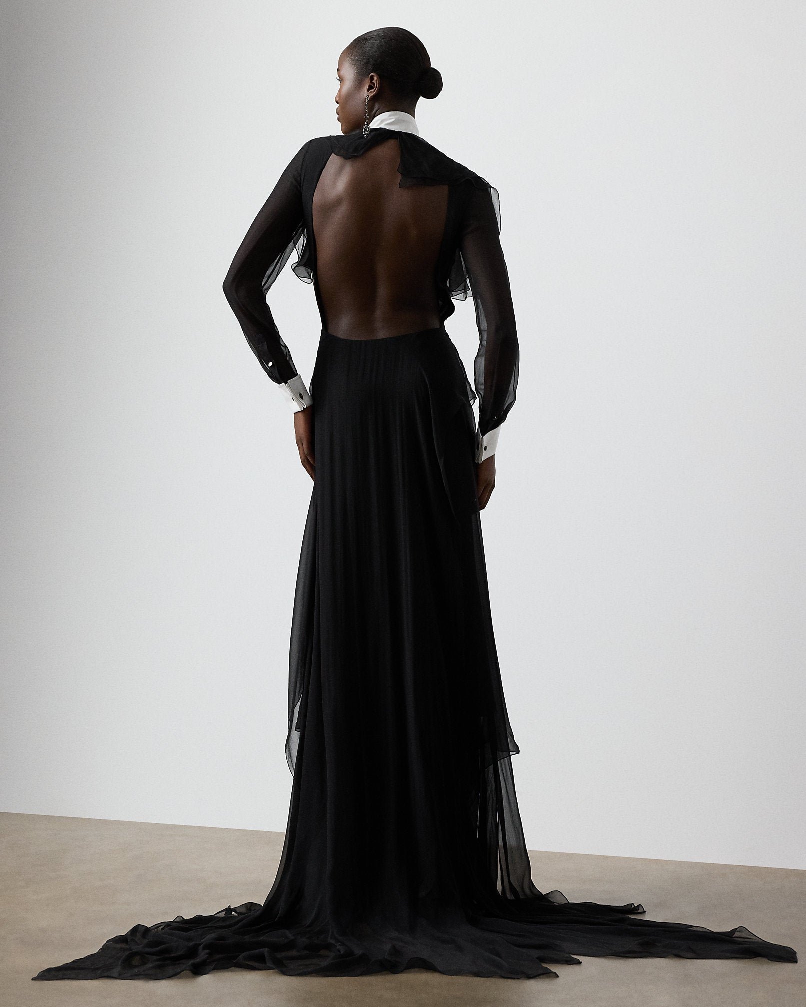 Ralph Lauren Emala Silk Chiffon Evening Dress