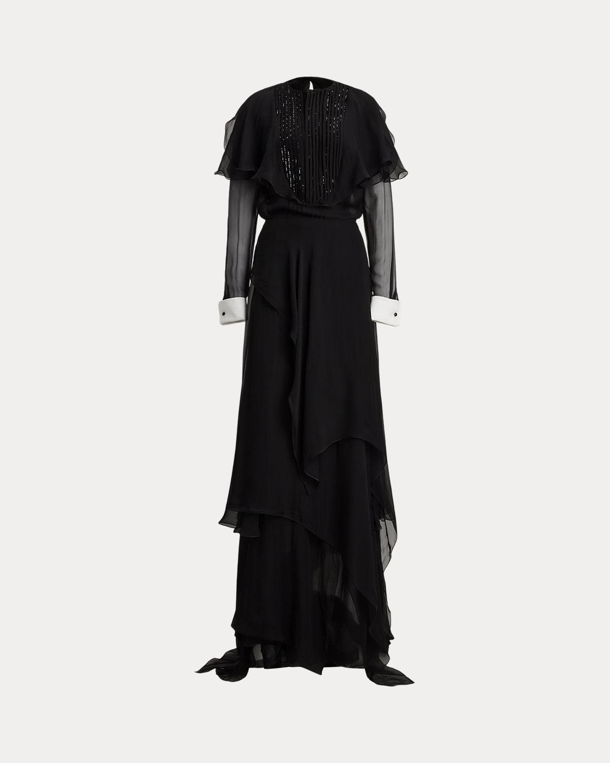 Ralph Lauren Emala Silk Chiffon Evening Dress