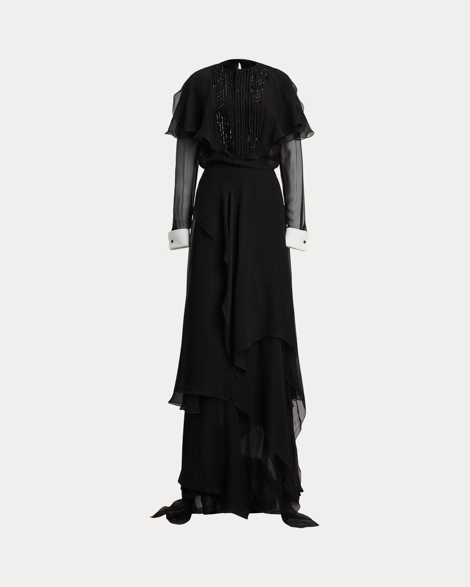 Ralph Lauren Emala Silk Chiffon Evening Dress