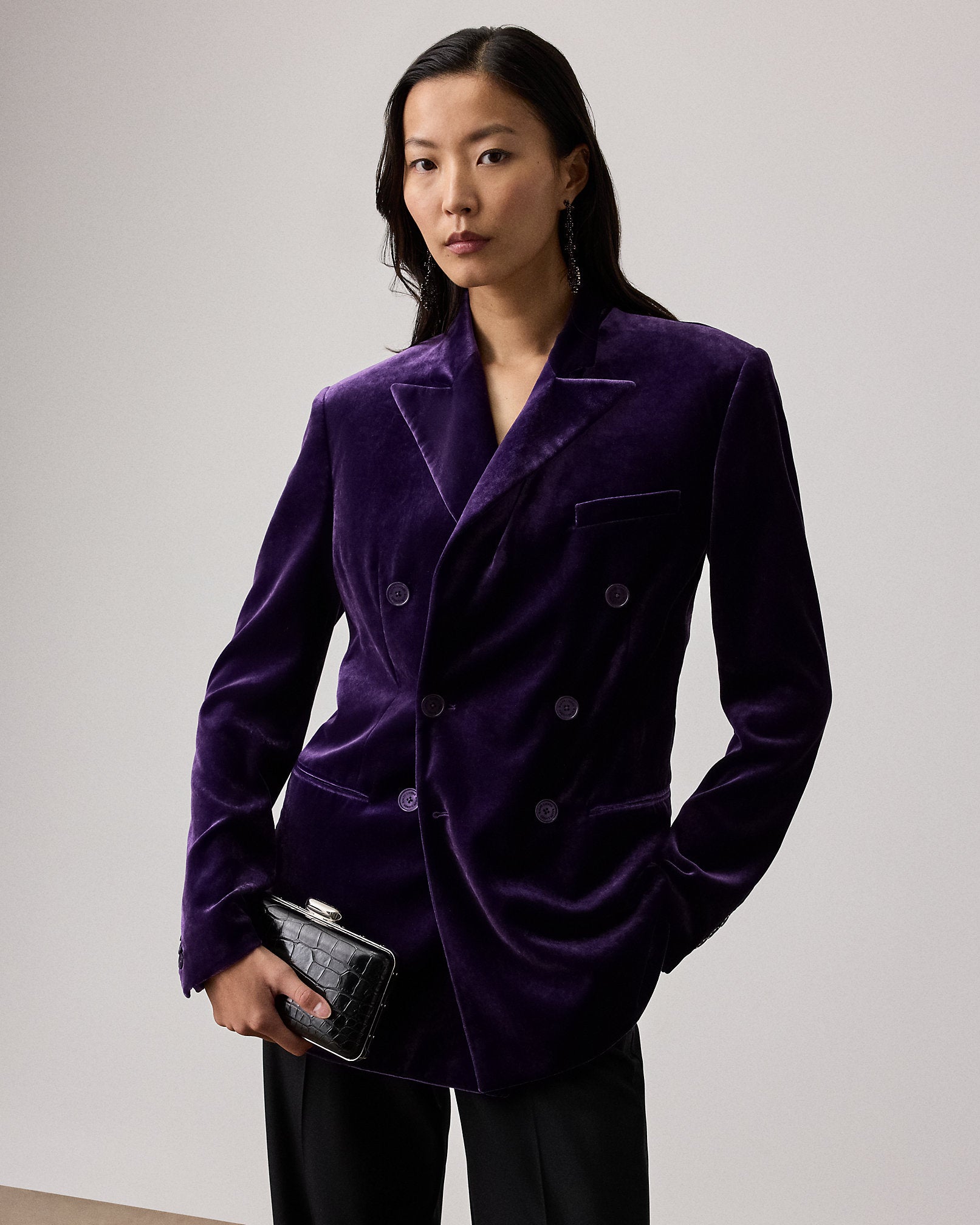 Ralph Lauren Ansley Stretch Velvet Jacket