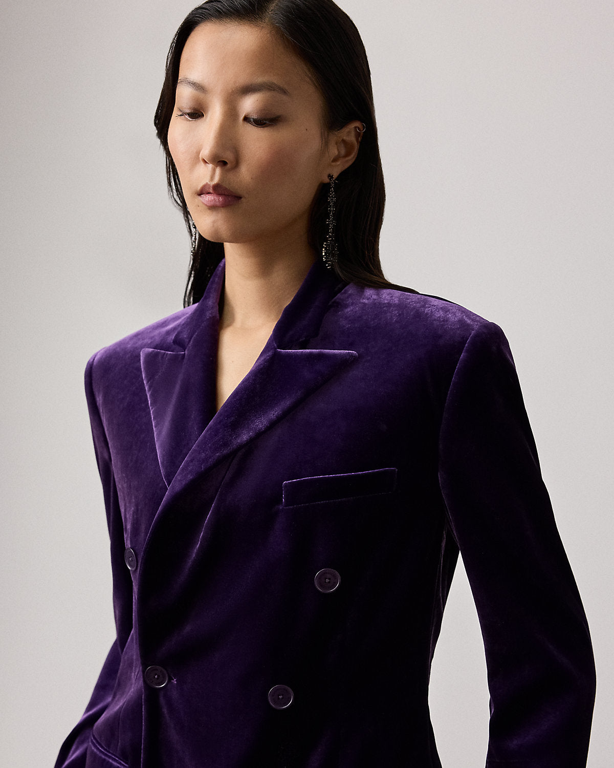 Ralph Lauren Ansley Stretch Velvet Jacket