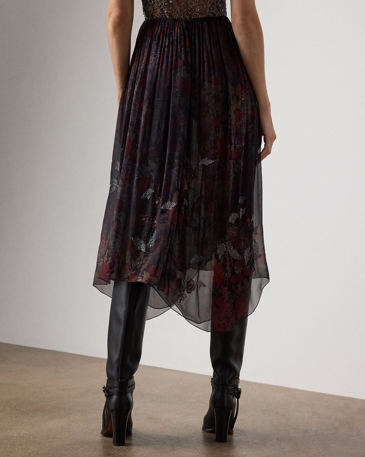 Ralph Lauren Gabriella Embellished Floral Skirt