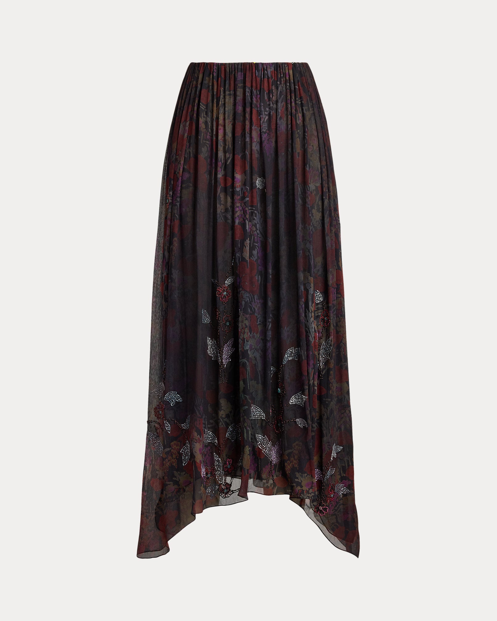 Ralph Lauren Gabriella Embellished Floral Skirt