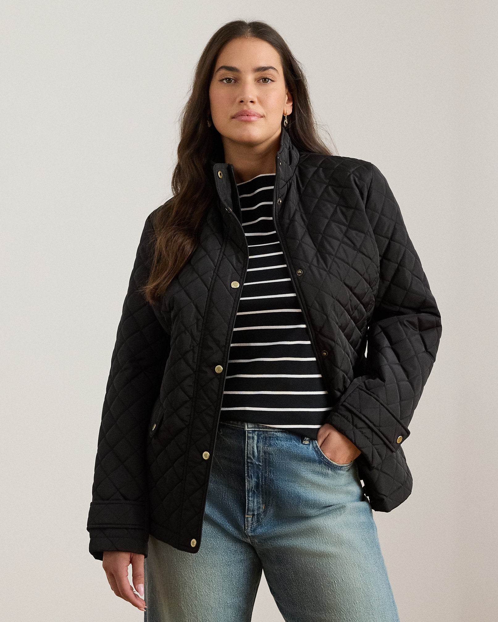 Ralph Lauren DiamondQuilted Mockneck Jacket