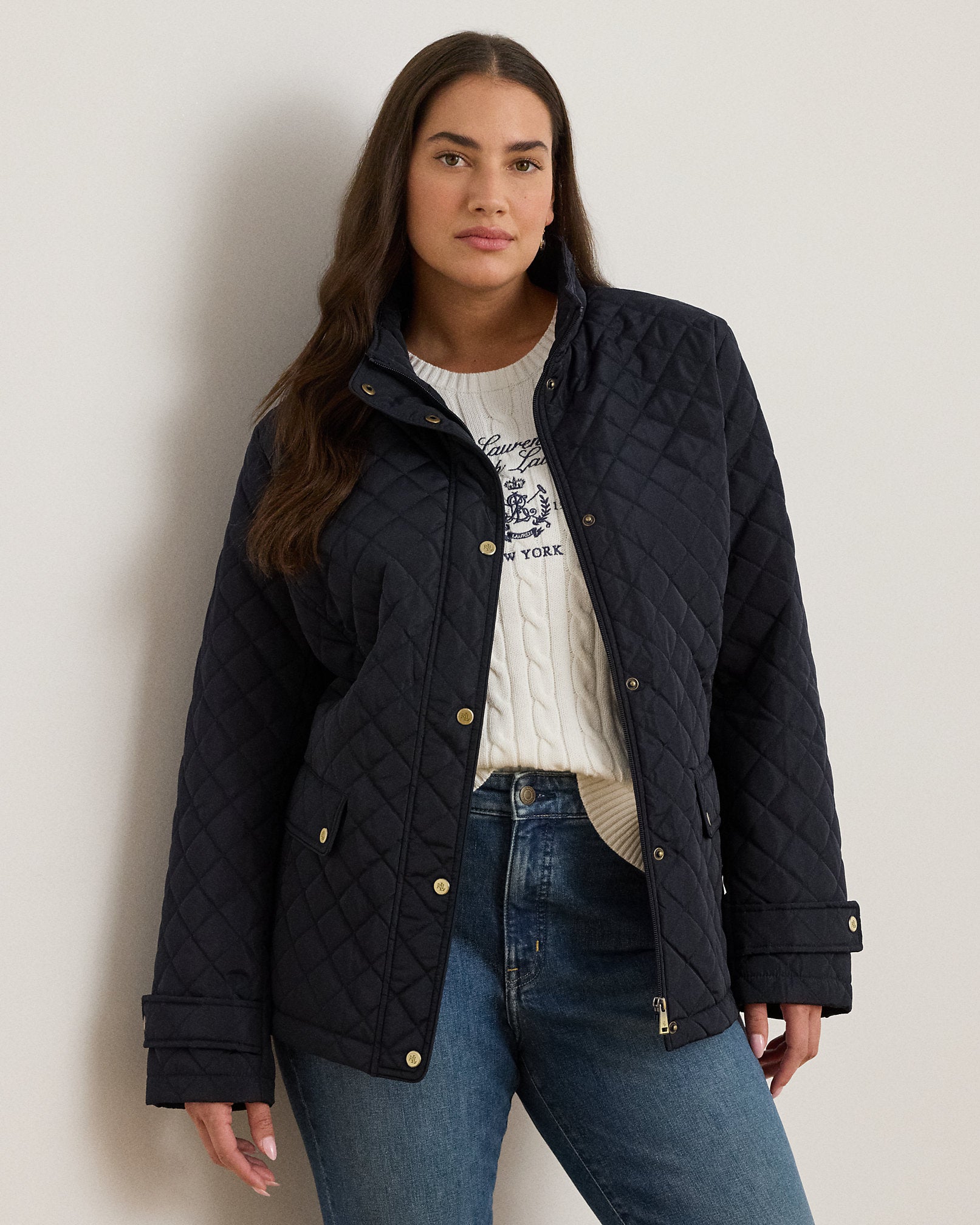 Ralph Lauren DiamondQuilted Mockneck Jacket