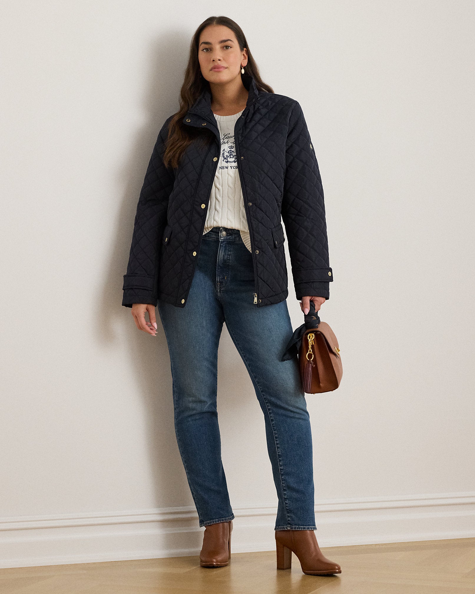 Ralph Lauren DiamondQuilted Mockneck Jacket