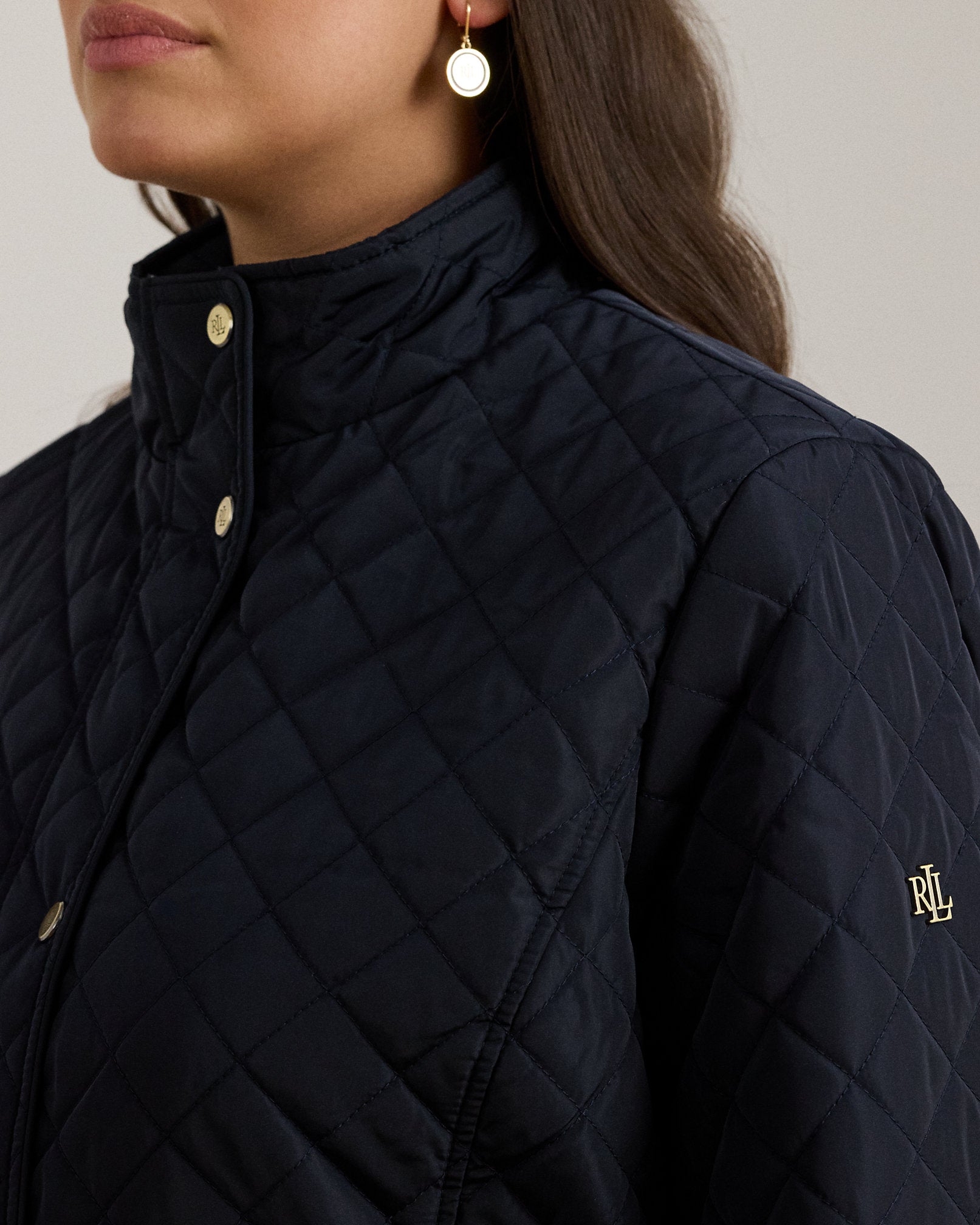 Ralph Lauren DiamondQuilted Mockneck Jacket