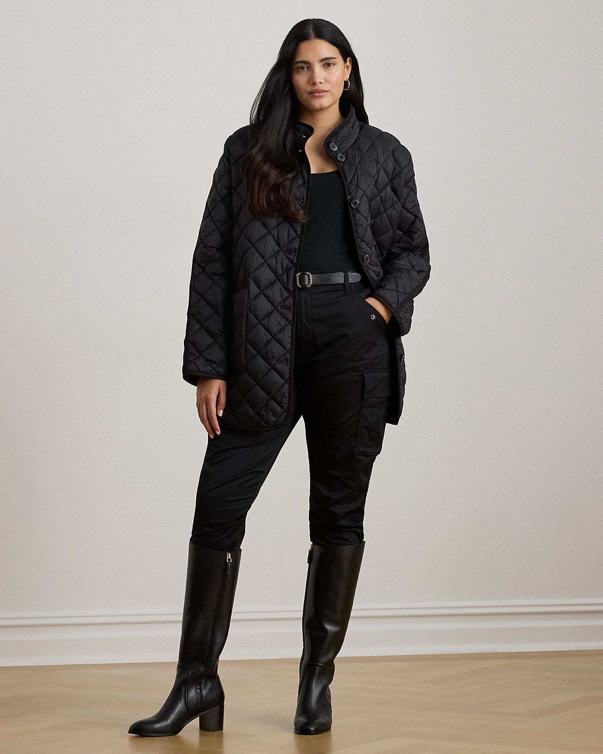 Ralph Lauren DiamondQuilted Mockneck Jacket