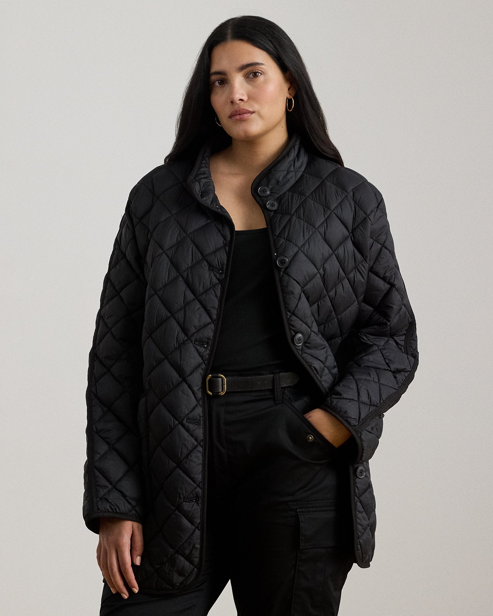 Ralph Lauren DiamondQuilted Mockneck Jacket