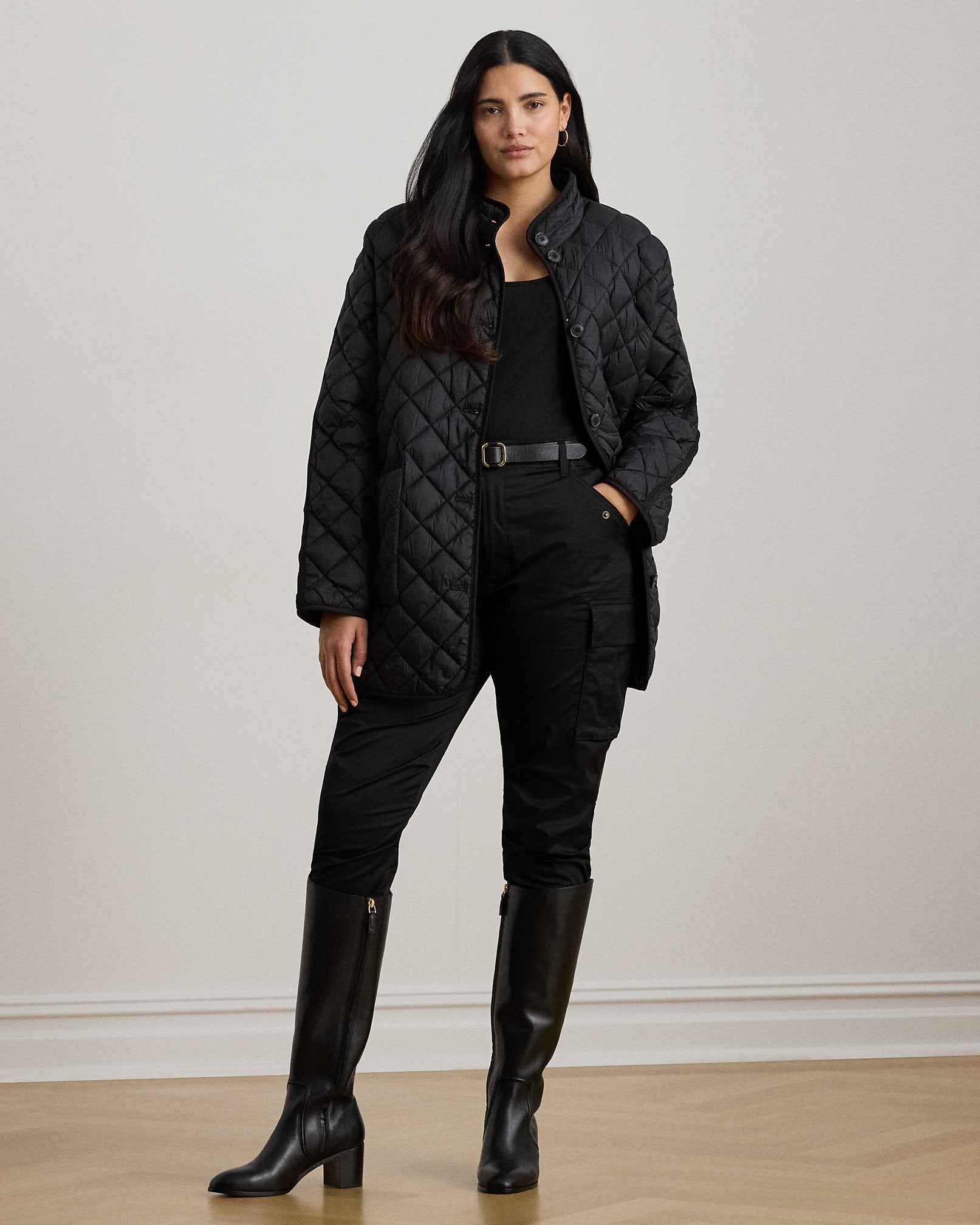 Ralph Lauren DiamondQuilted Mockneck Jacket