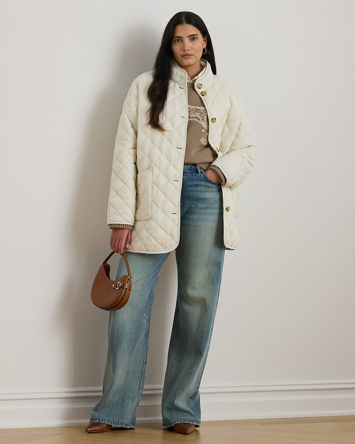 Ralph Lauren DiamondQuilted Mockneck Jacket