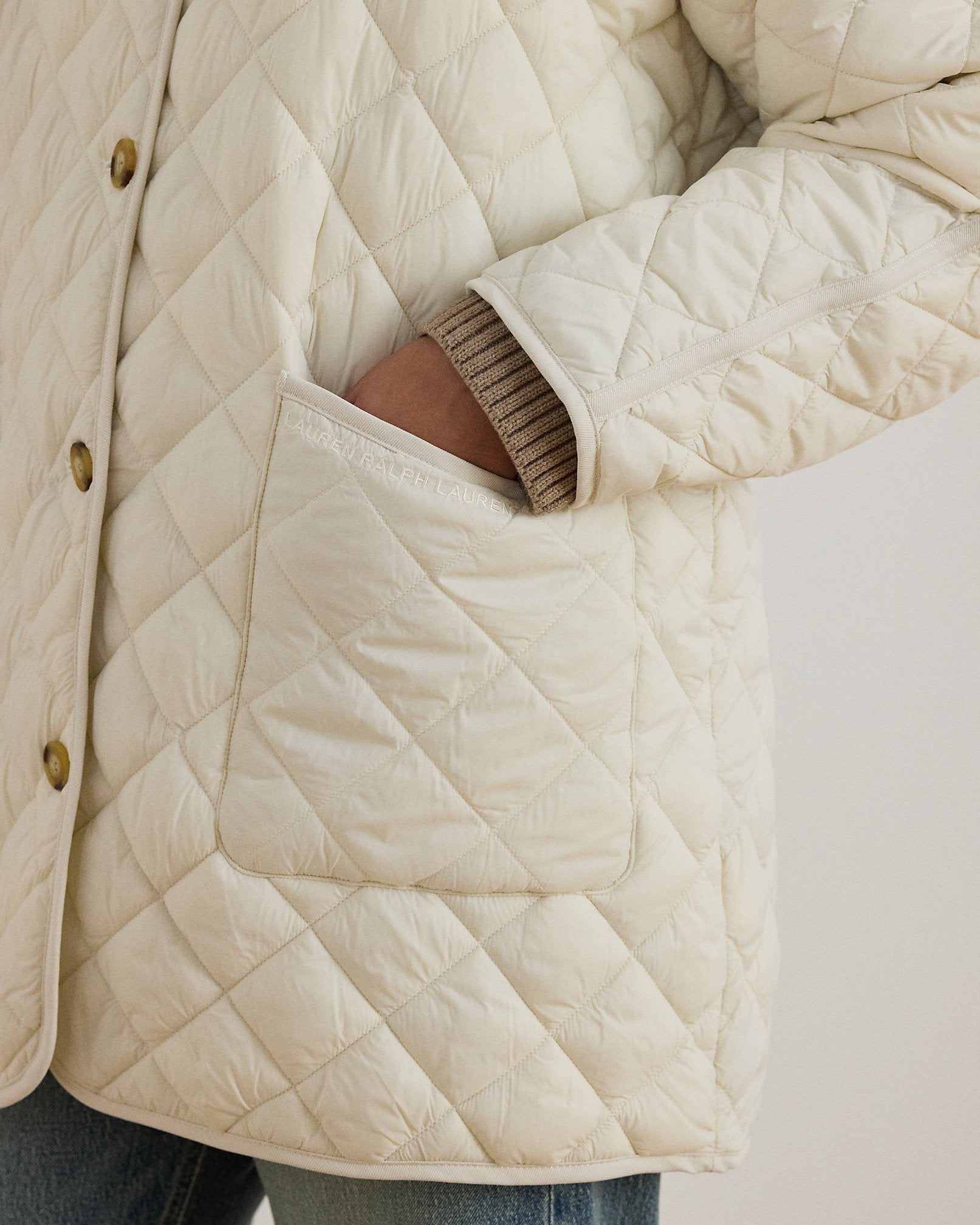 Ralph Lauren DiamondQuilted Mockneck Jacket