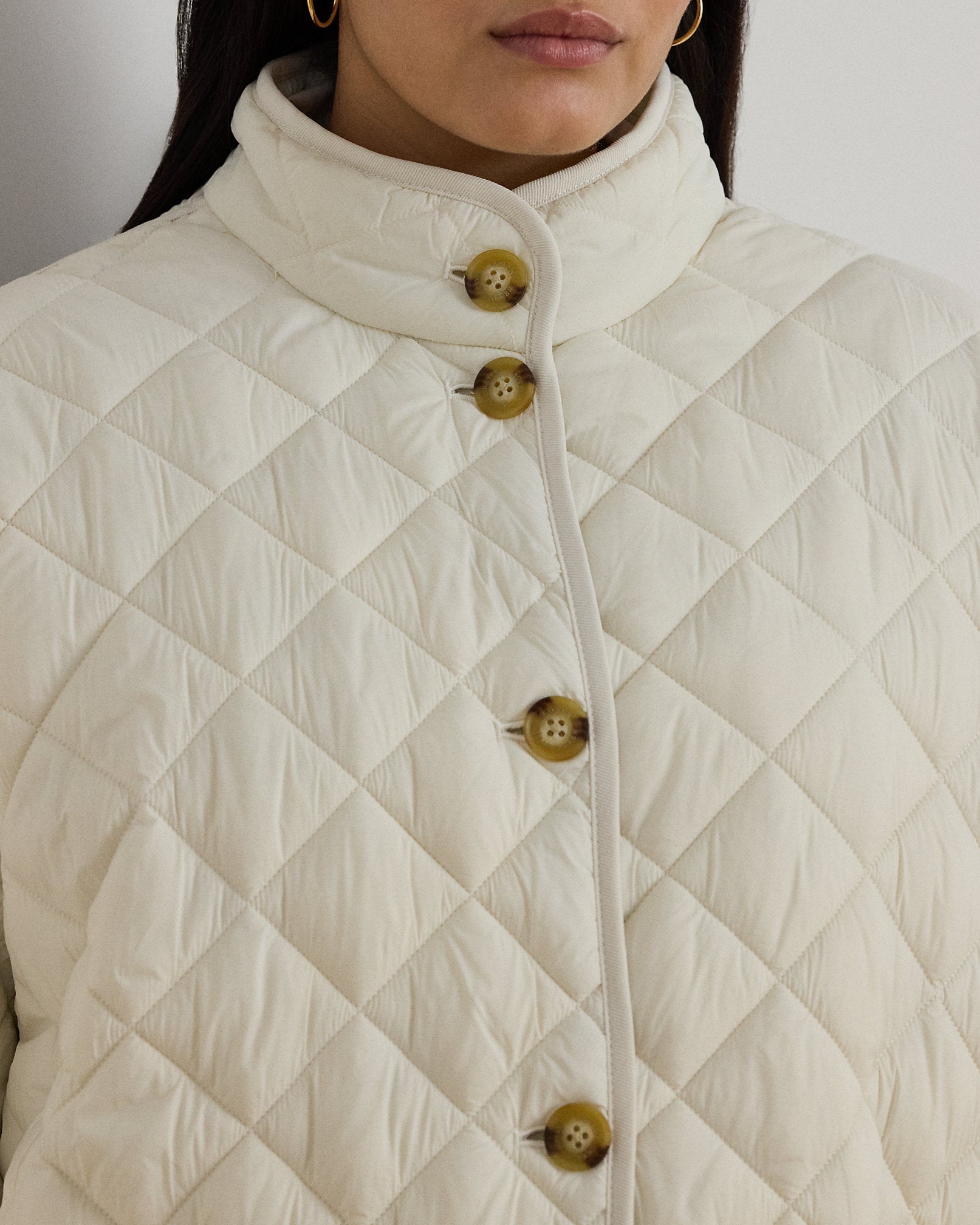 Ralph Lauren DiamondQuilted Mockneck Jacket